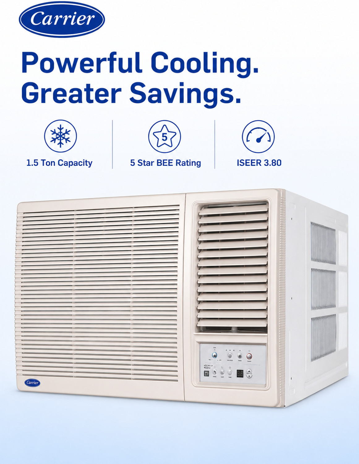 Image of CARRIER 2026 Model 1.5 Ton 5 Star Window Inverter AC