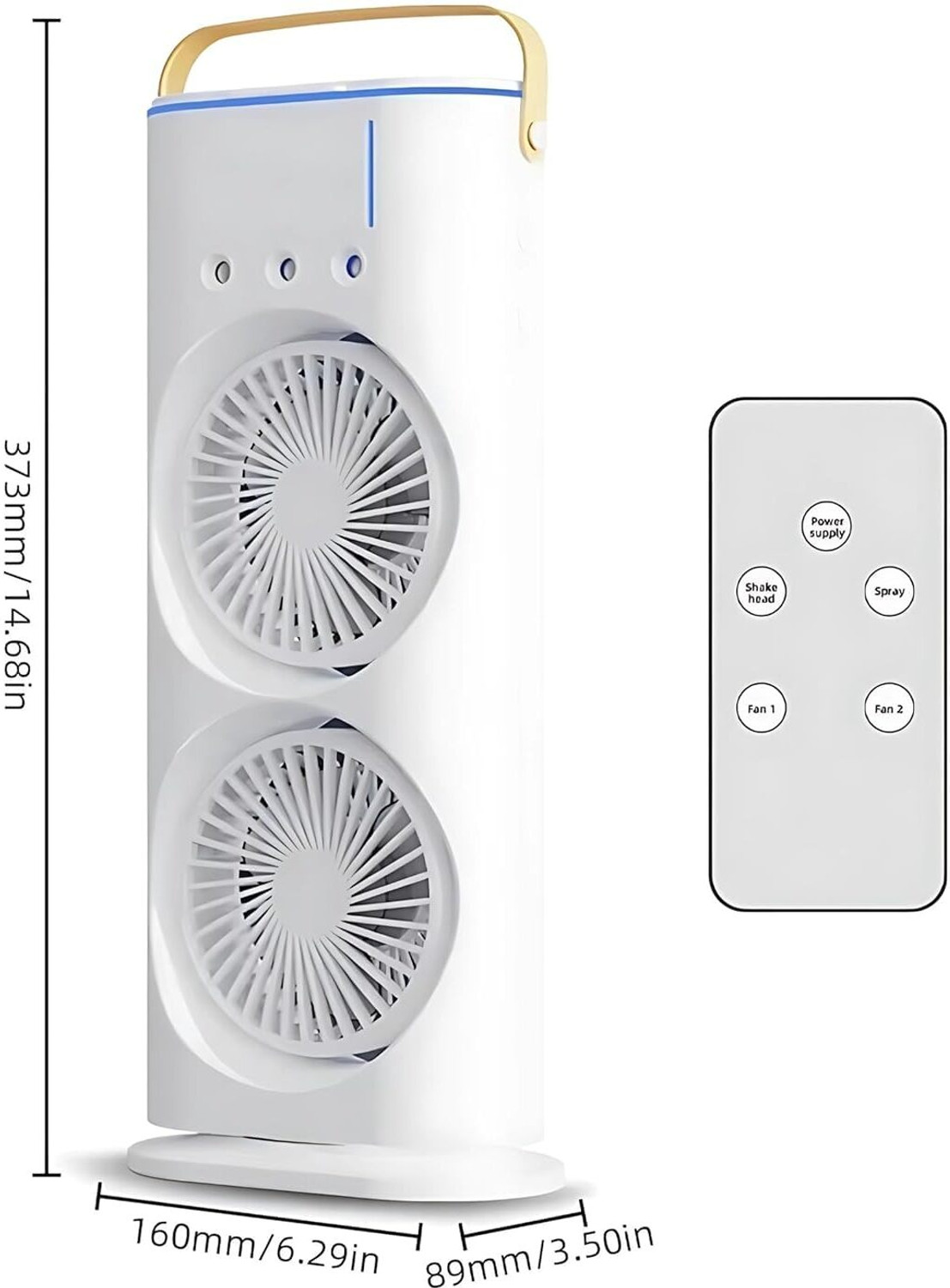 Image of ticrox USB Rechargeable Mini Table & LED Light Cooler Cold Spray, Ice Water Misting Fan Remote Controlled Ceiling Fan