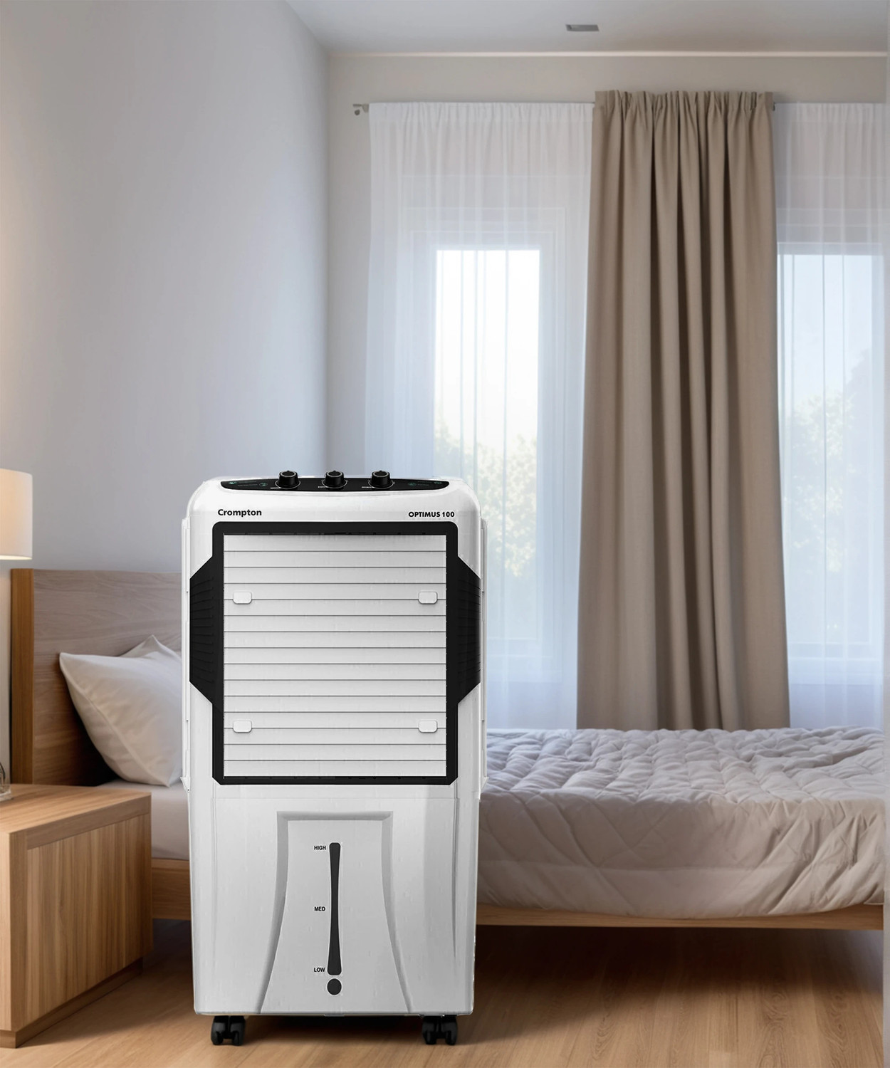 Image of Crompton 100 L Desert Air Cooler with Motor Overload Protection, Auto-drain