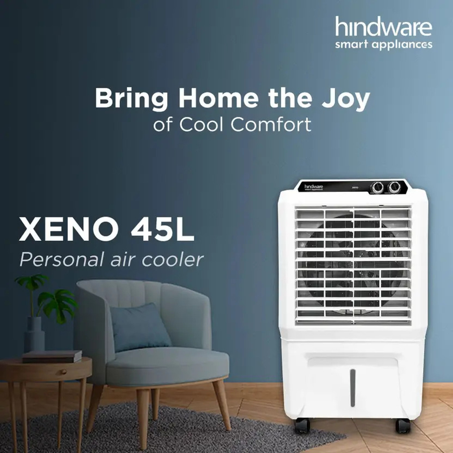 Image of Hindware Smart Appliances 45 L Room /Personal Air Cooler Anti-Bacterial Protection, Inverter Compatible