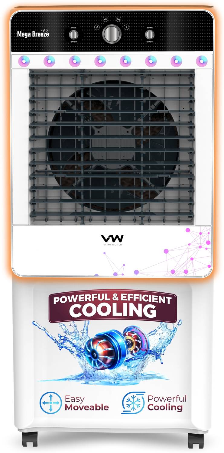 VW 100 L Desert Air Cooler With Ambient Lights and 3 side Honeycomb