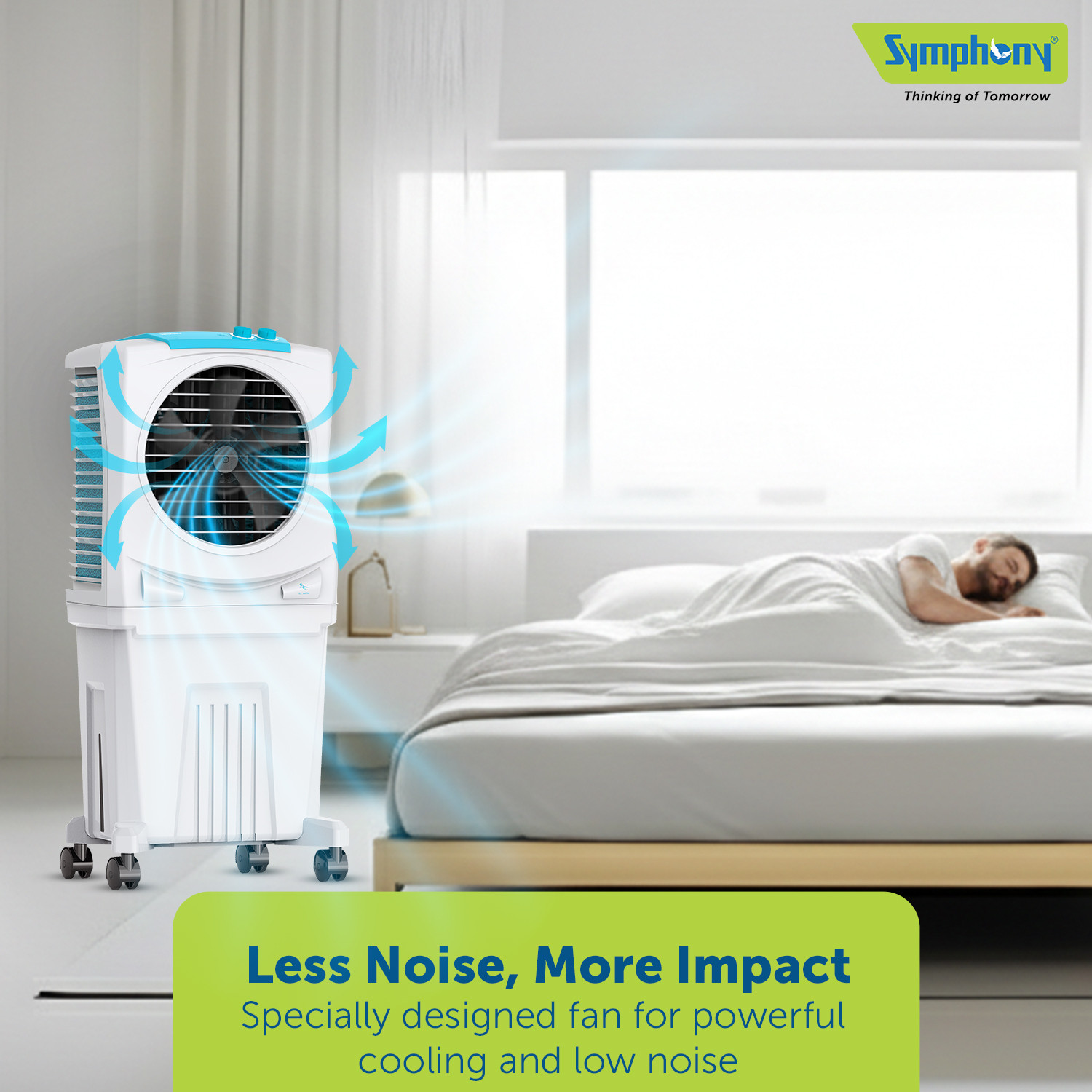 Image of Symphony 37 L Room /Personal Air Cooler with 3 side Honeycomb Cooling Pad CFD Technology Inverter Compatible