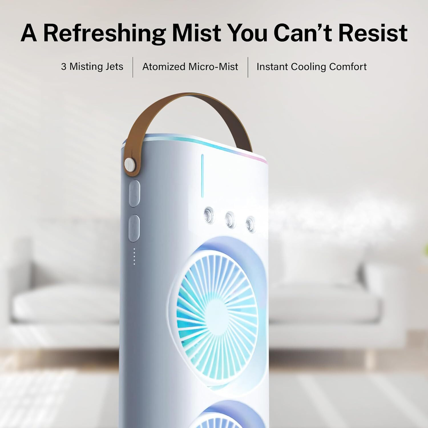 Image of PYXBE Desk Fan with Mist Spray,Portable Desk Table Cooling USB Portable Double-Ended Spray Fan,Personal Foldable USB Air Cooler, Rechargeable Fan