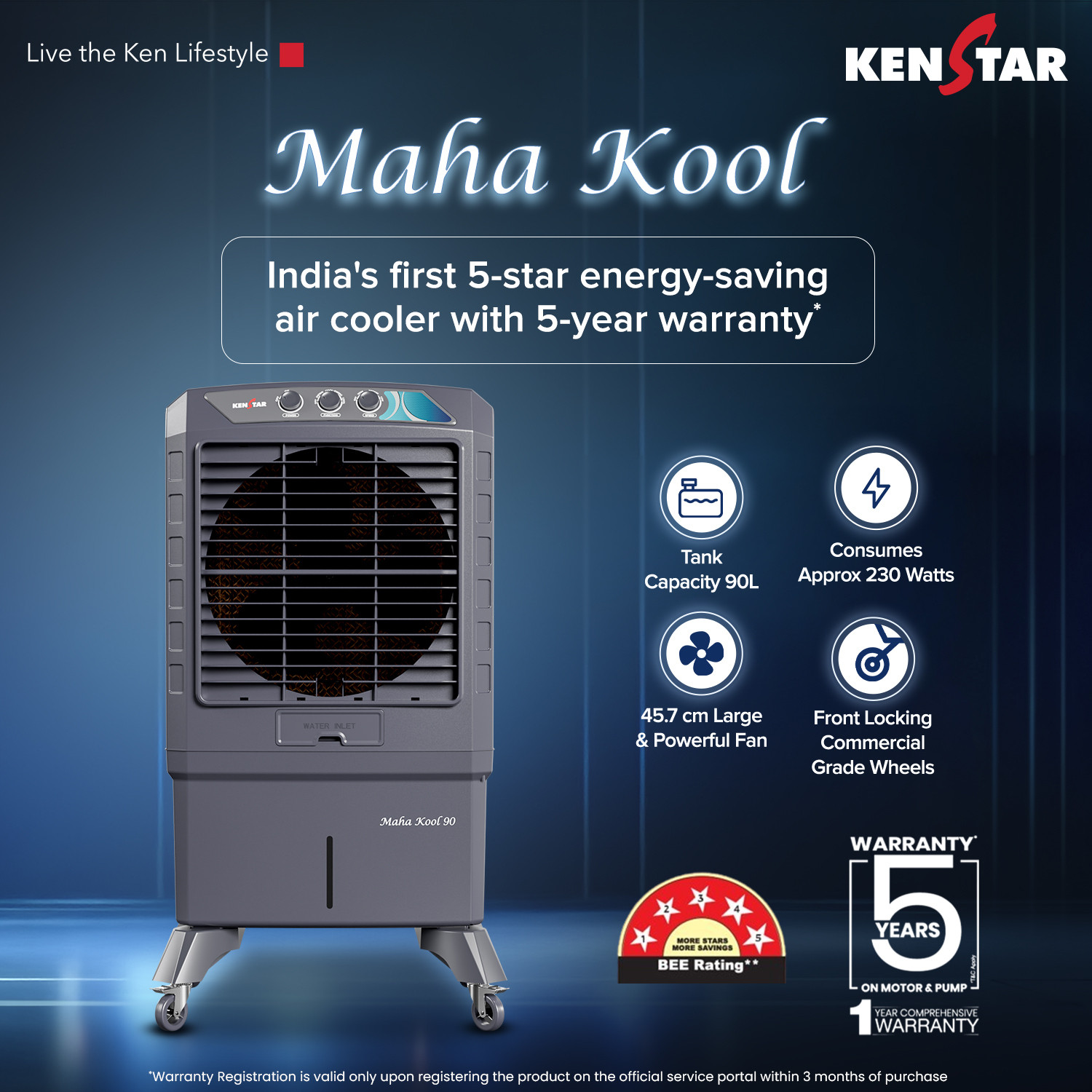 Image of Kenstar 90 L Desert Air Cooler