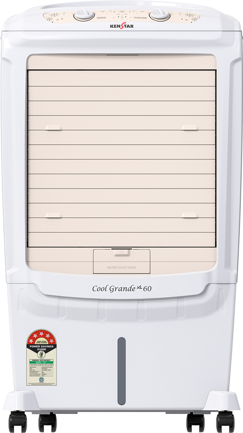 Image of Kenstar 60 L Desert Air Cooler Honeycomb Pads, Anti-Bacterial Protection, Inverter Compatible, Collapsible Louver, 5 Star BEE Rating