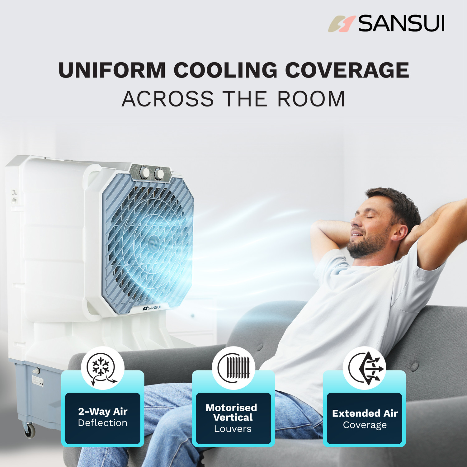 Image of Sansui 100 L Desert Air Cooler High Grade Honeycomb design, BIS Approved