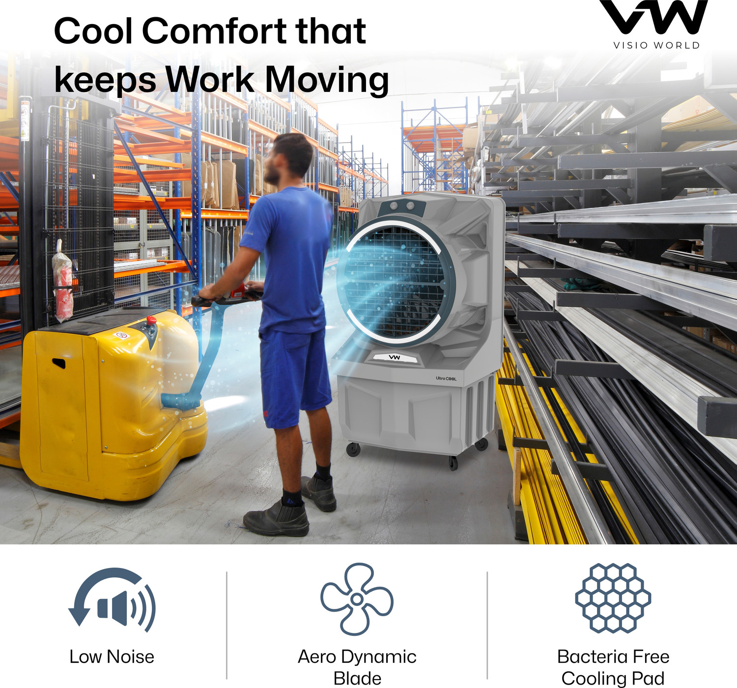 Image of VW 125 L Desert Air Cooler With Bacteria Free Cooling Pad Technology