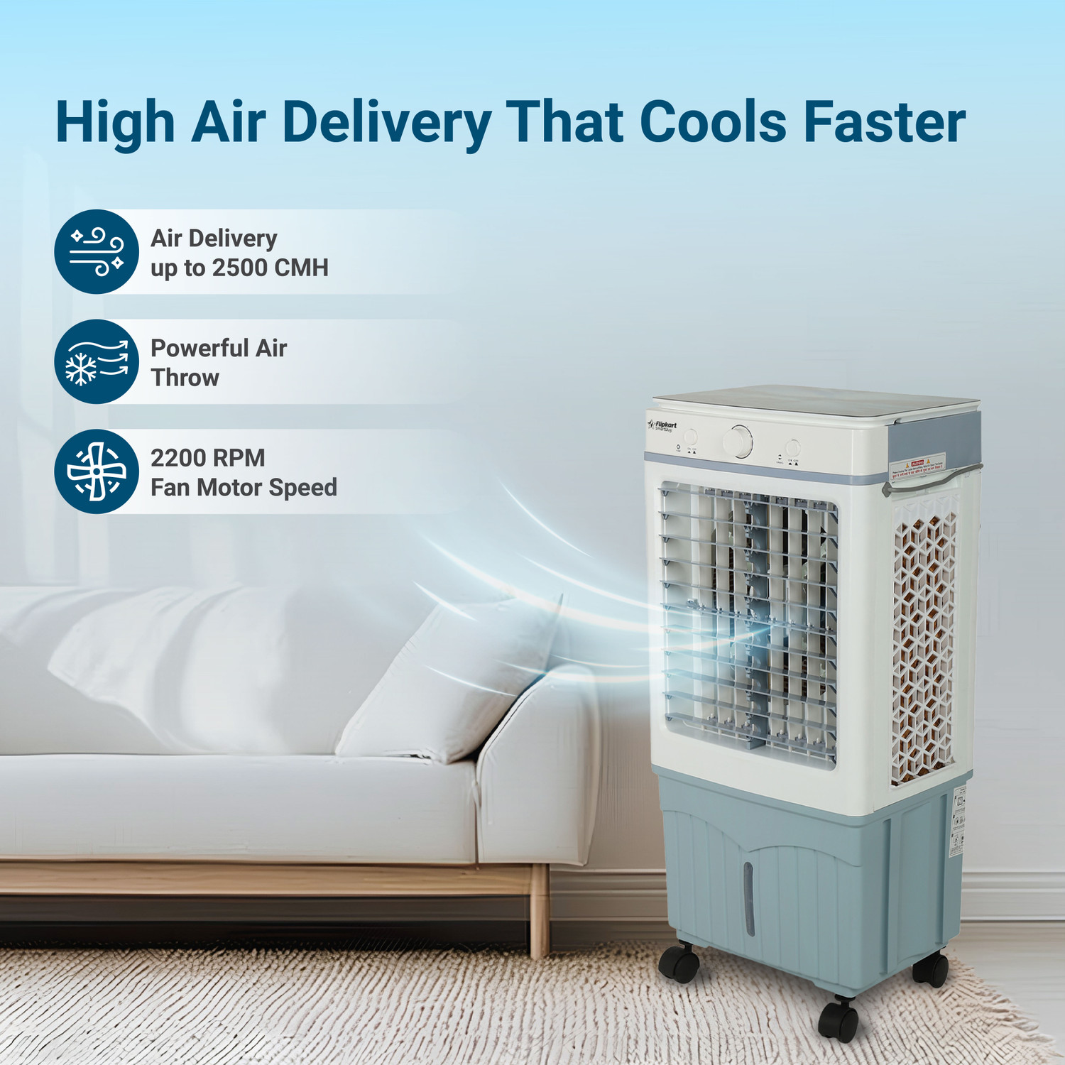 Image of Flipkart SmartBuy 32 L Room /Personal Air Cooler Low Power Consumption, 3-Side Honeycomb