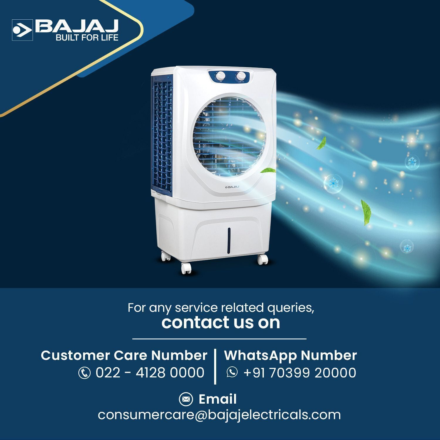 Image of BAJAJ 70 L Desert Air Cooler Dual Side Water Inlet 80Ft Air Throw Ice Chamber Inverter Compatible