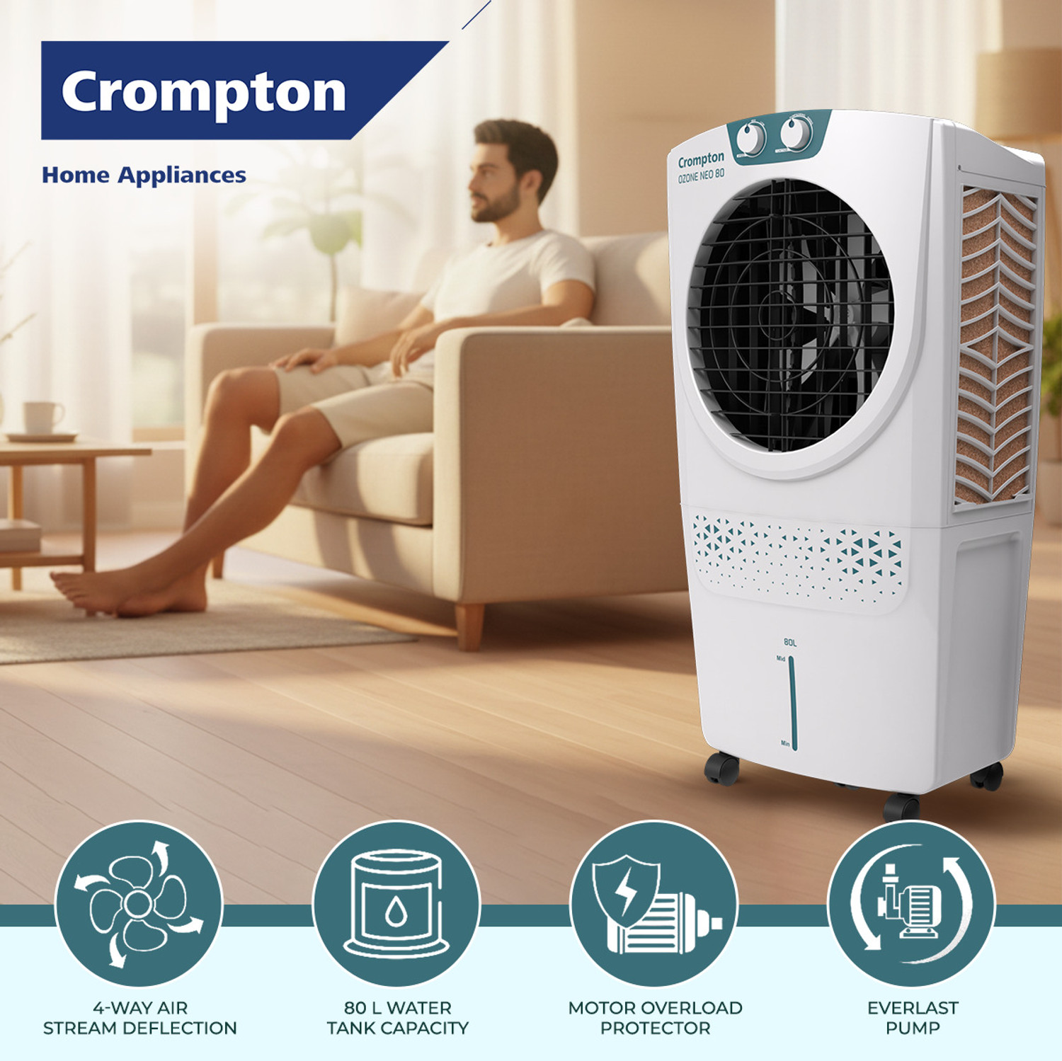 Image of Crompton 80 L Desert Air Cooler