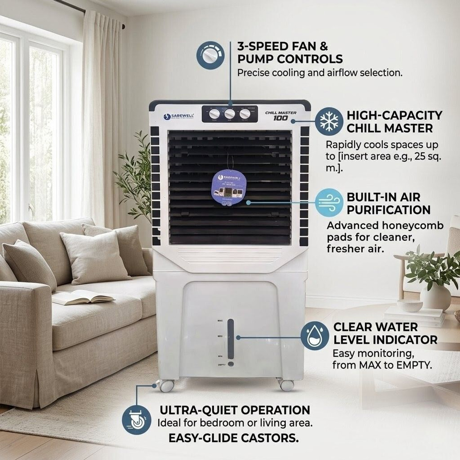 Image of SABEWELL 100 L Desert Air Cooler