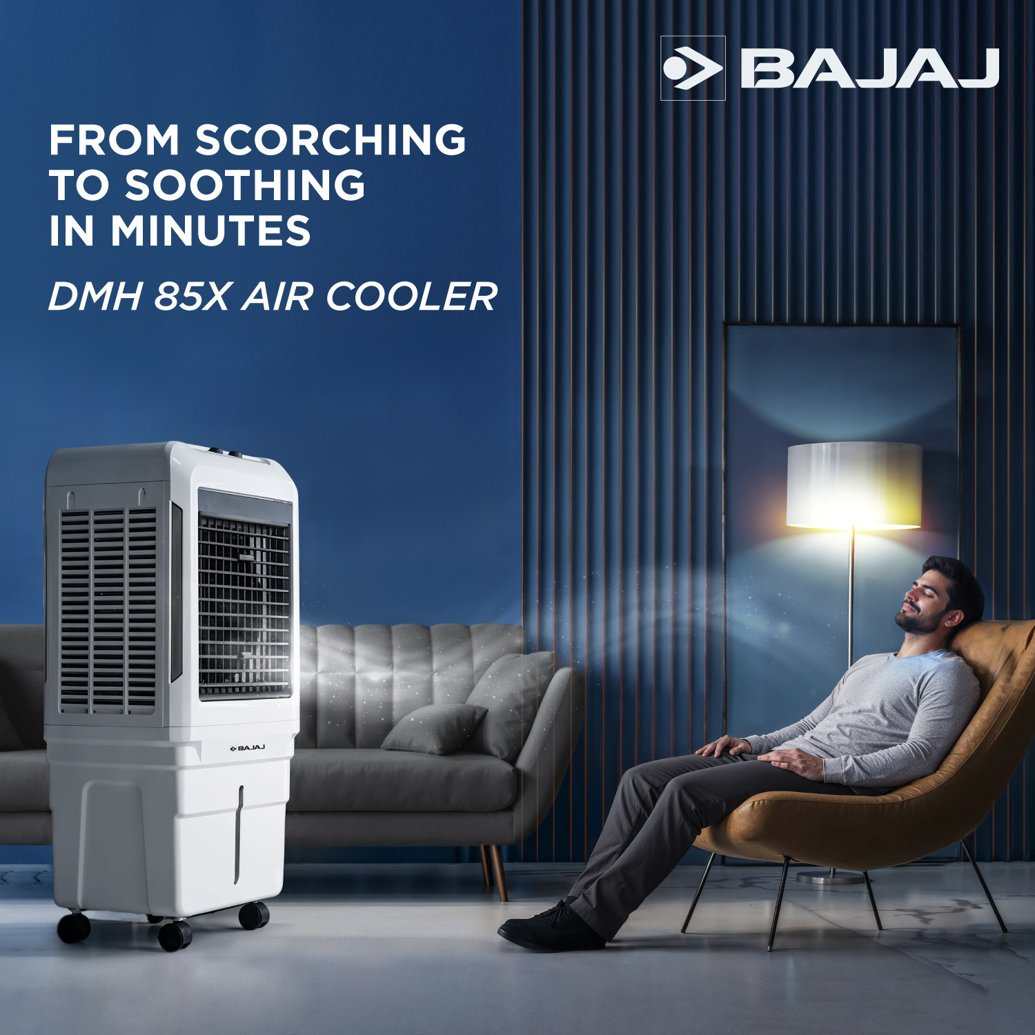 Image of BAJAJ 85 L Desert Air Cooler High Air Delivery Turbo Fan Technology 3-Side Honeycomb Cooling Inverter Compatible