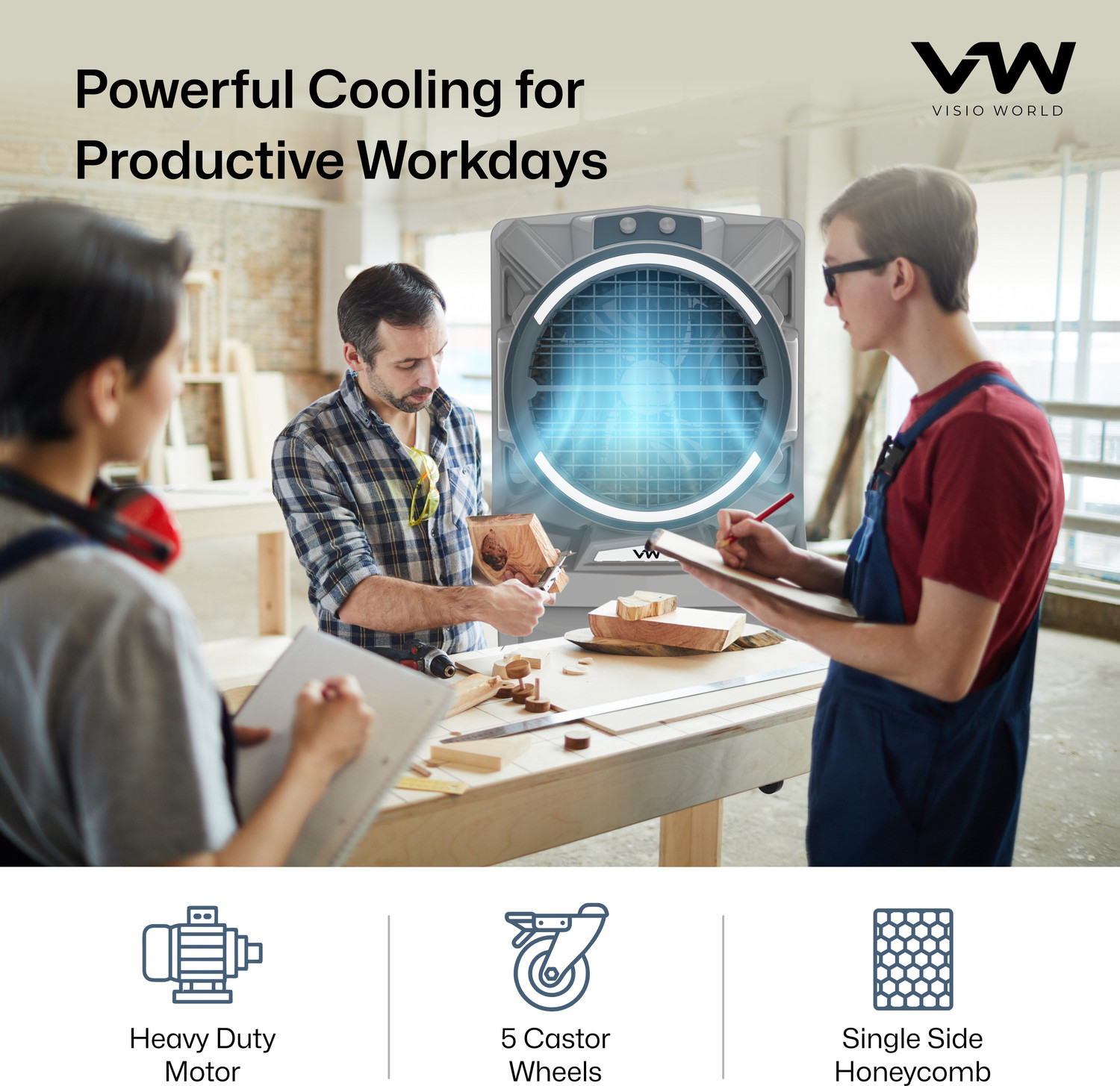 Image of VW 125 L Desert Air Cooler With Bacteria Free Cooling Pad Technology