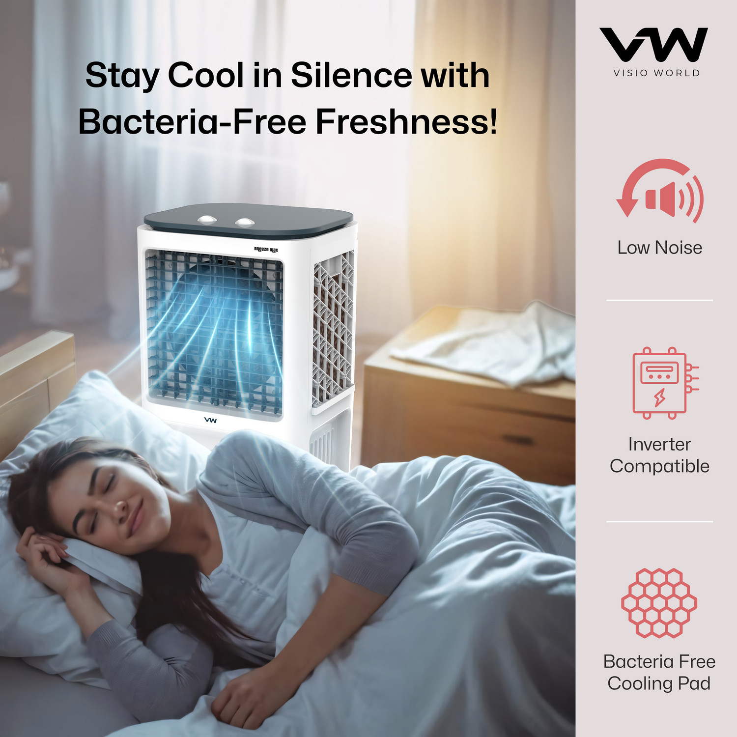 Image of VW 40 L Room /Personal Air Cooler With Bacteria Free Cooling Pad Technology