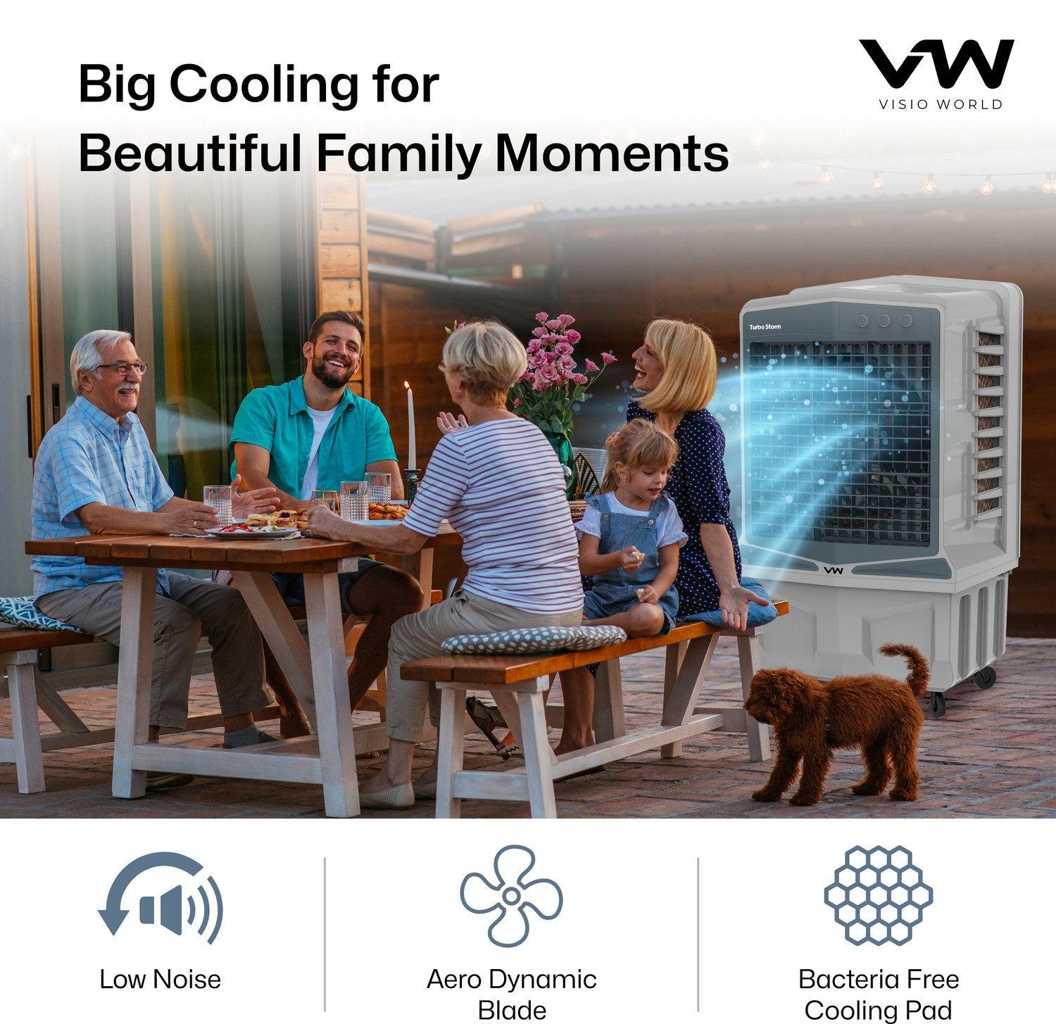 Image of VW 150 L Desert Air Cooler With 3 side Honeycomb