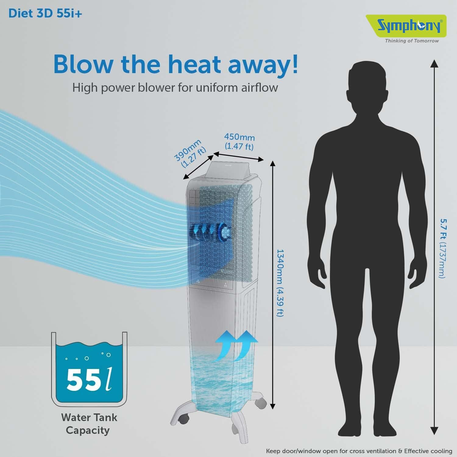 Image of Symphony 55 L Tower Air Cooler