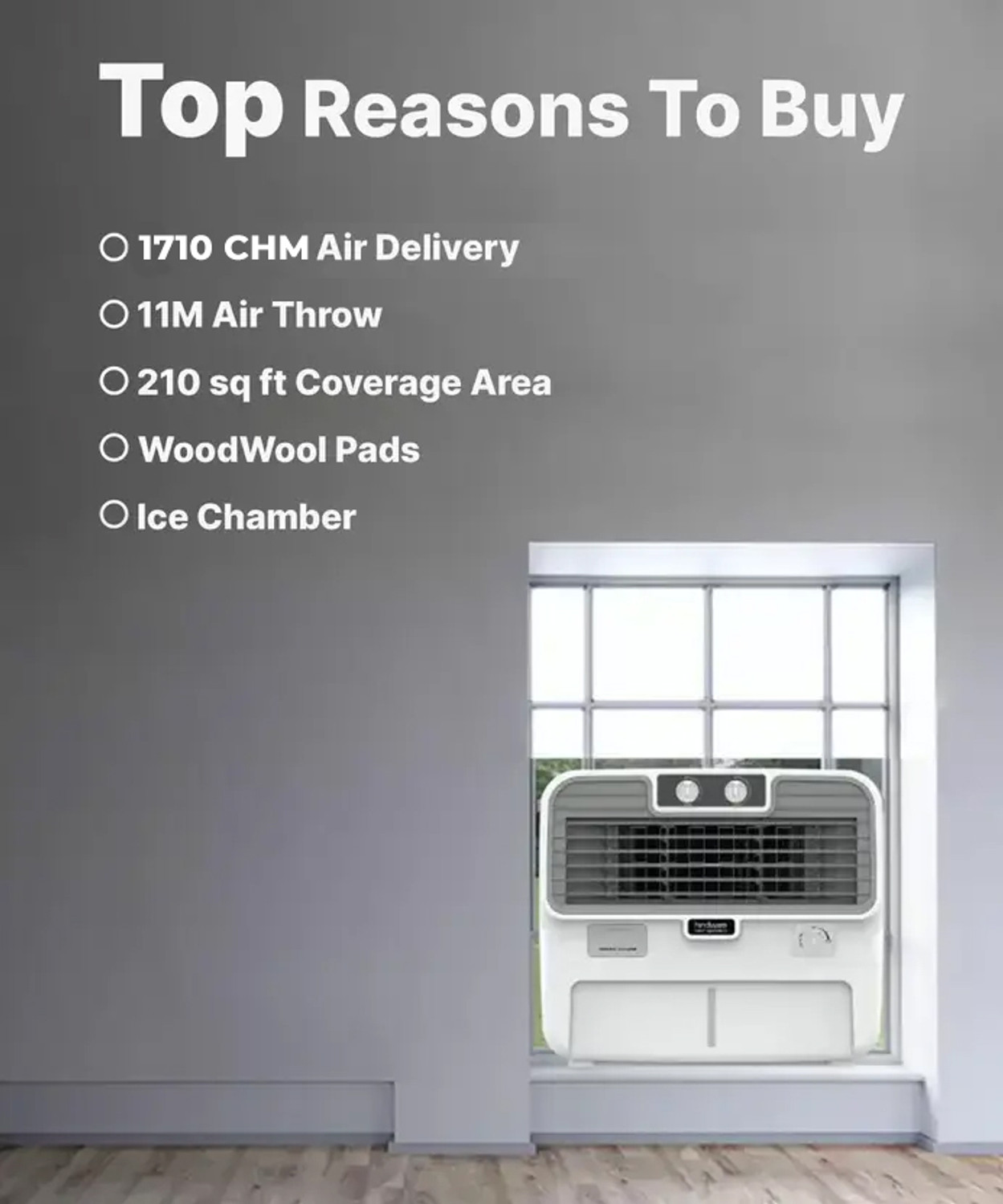 Image of Hindware Smart Appliances 50 L Window Air Cooler Inverter Compatible