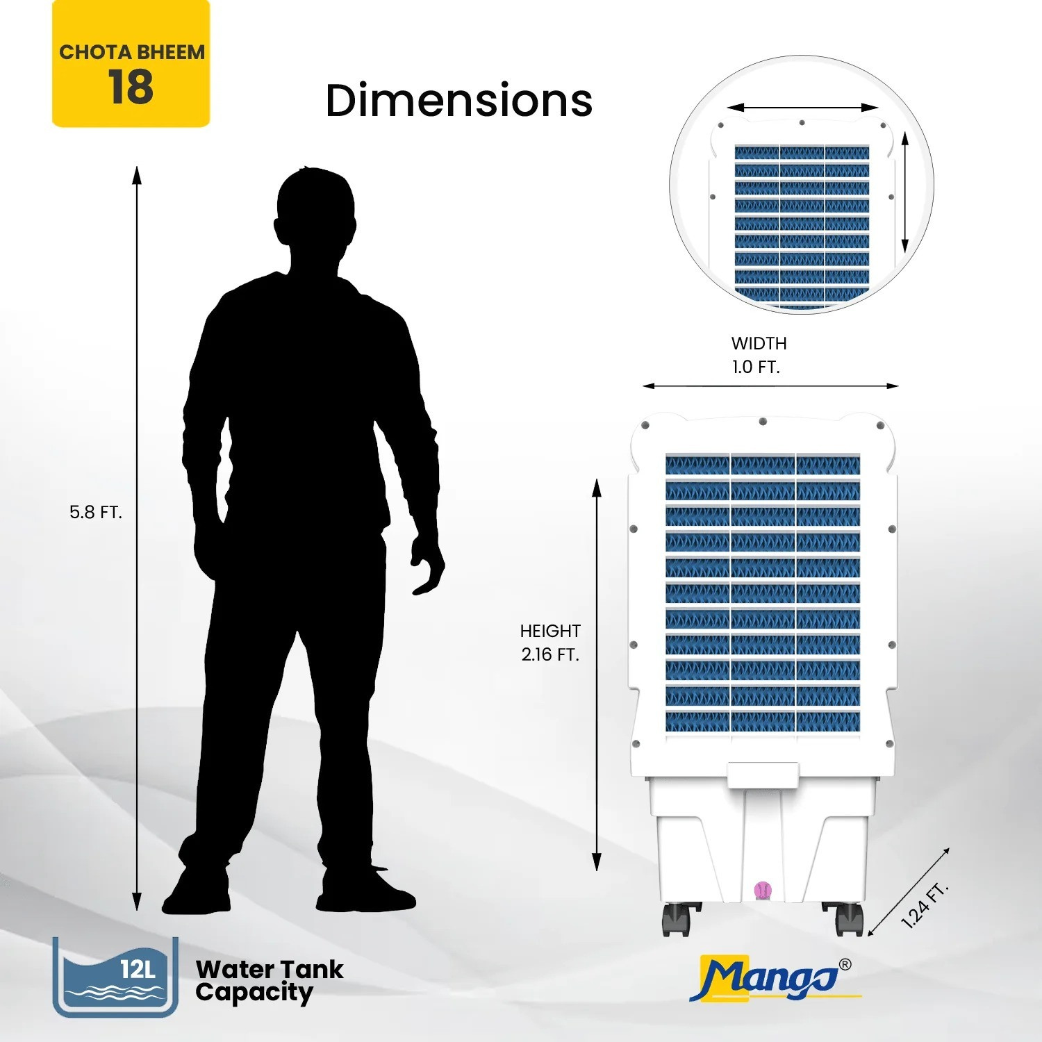 Image of MANGO 12 L Tower Air Cooler