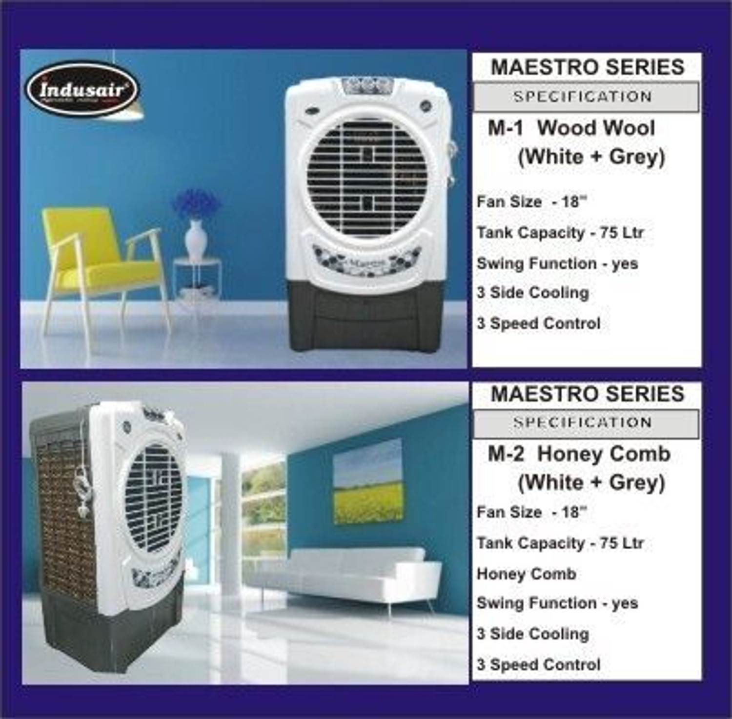 Image of indusair 75 L Room /Personal Air Cooler