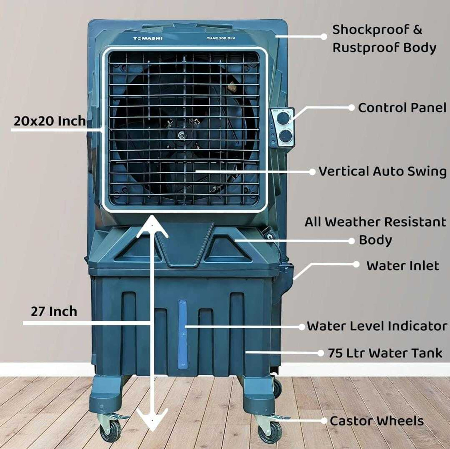 Image of TOMASHI 75 L Tower Air Cooler