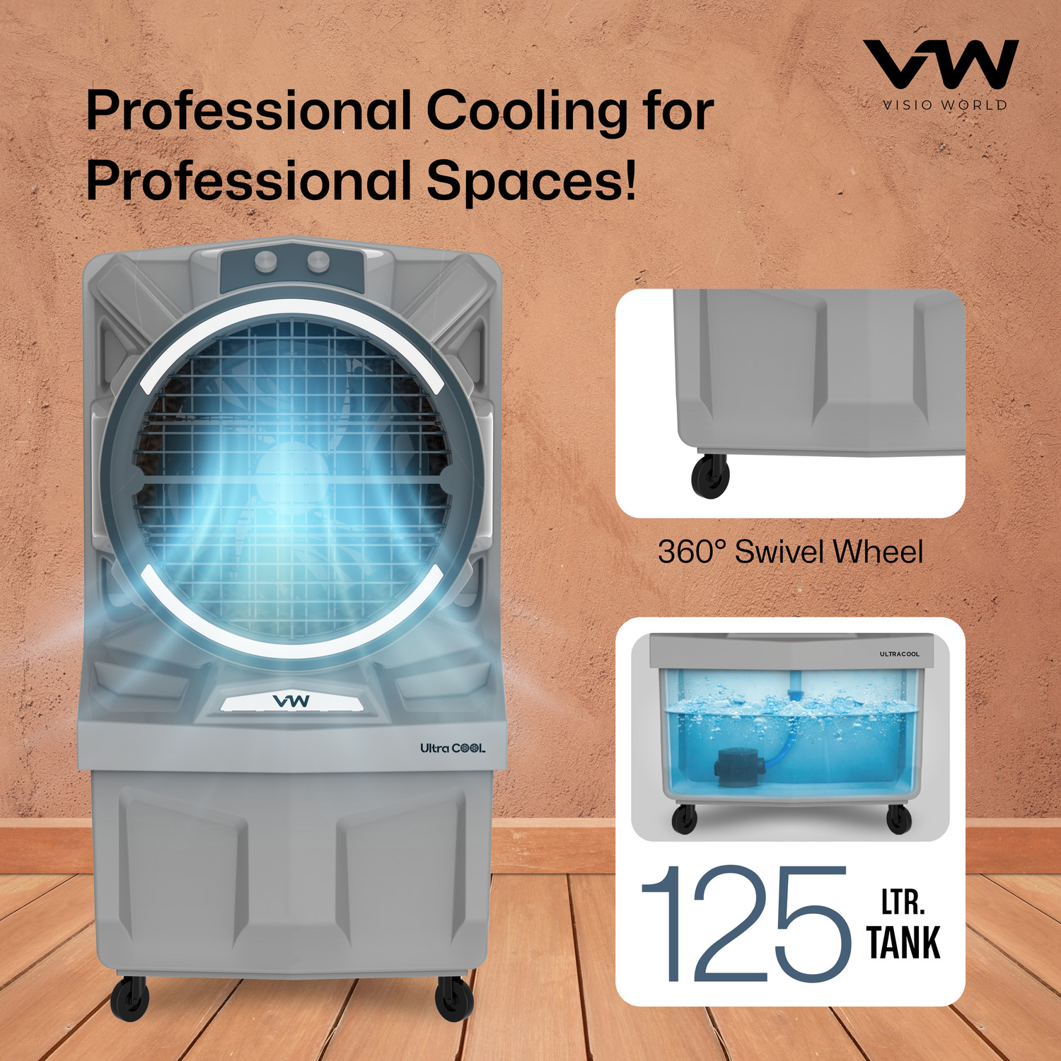 Image of VW 125 L Desert Air Cooler With Bacteria Free Cooling Pad Technology