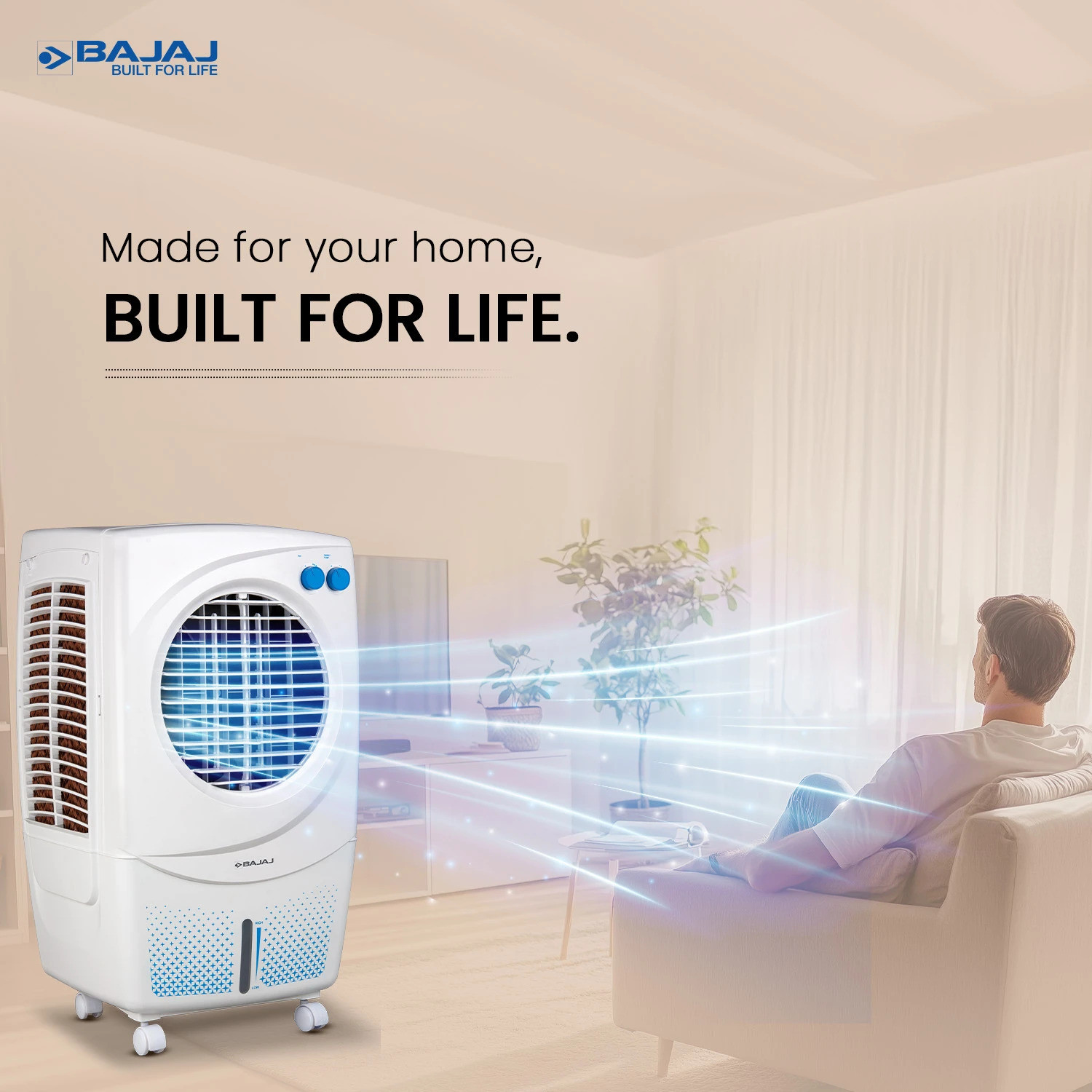 Image of BAJAJ 36 L Room /Personal Air Cooler for Room High Speed Fan 30Ft Air Throw Inverter Compatible
