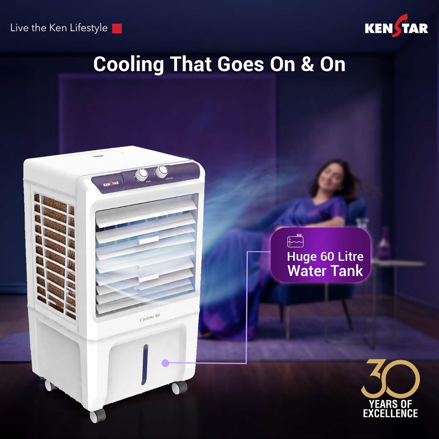 Image of Kenstar 60 L Room /Personal Air Cooler