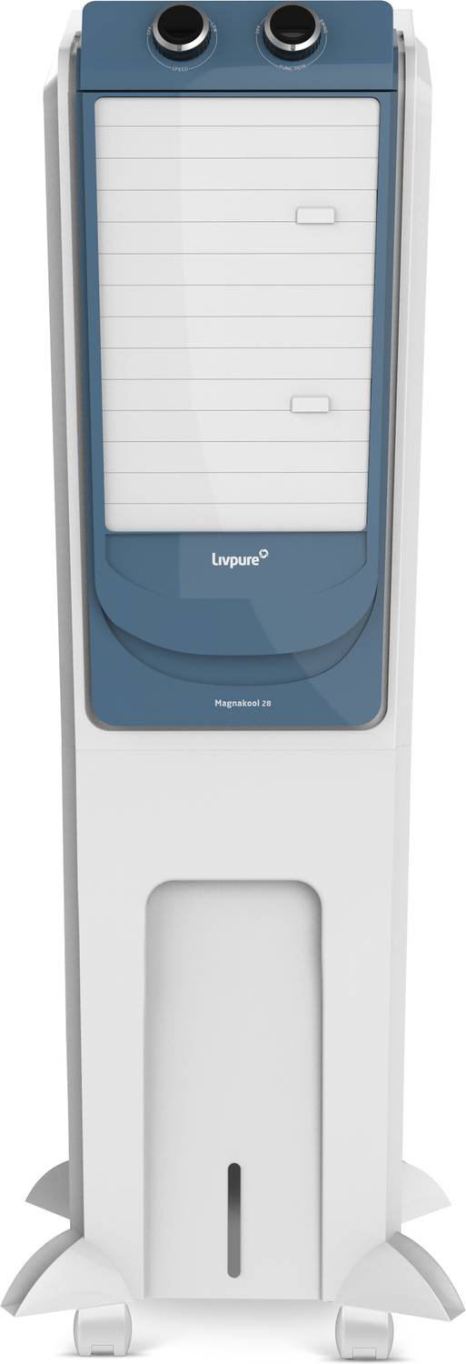 LIVPURE 28 L Tower Air Cooler(White and Blue, MAGNAKOOL-28L)