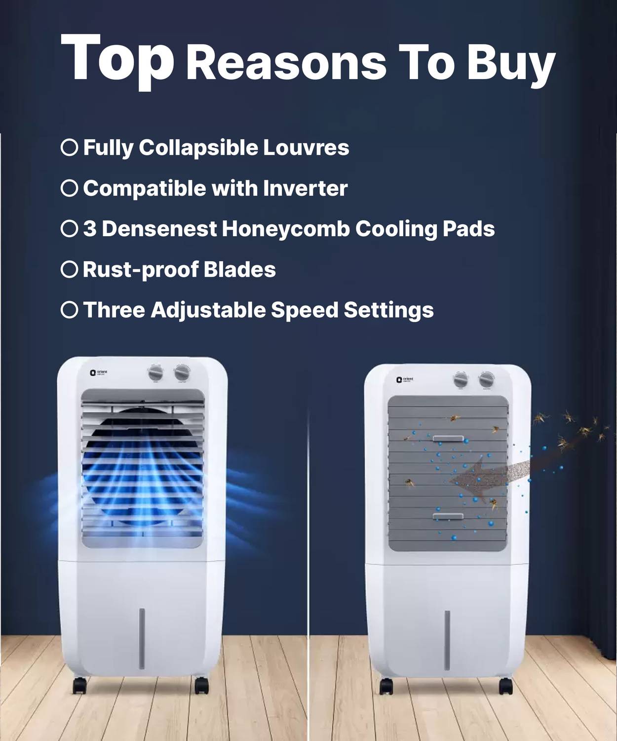 Orient 46L White Room/Personal Air Cooler - Image 3