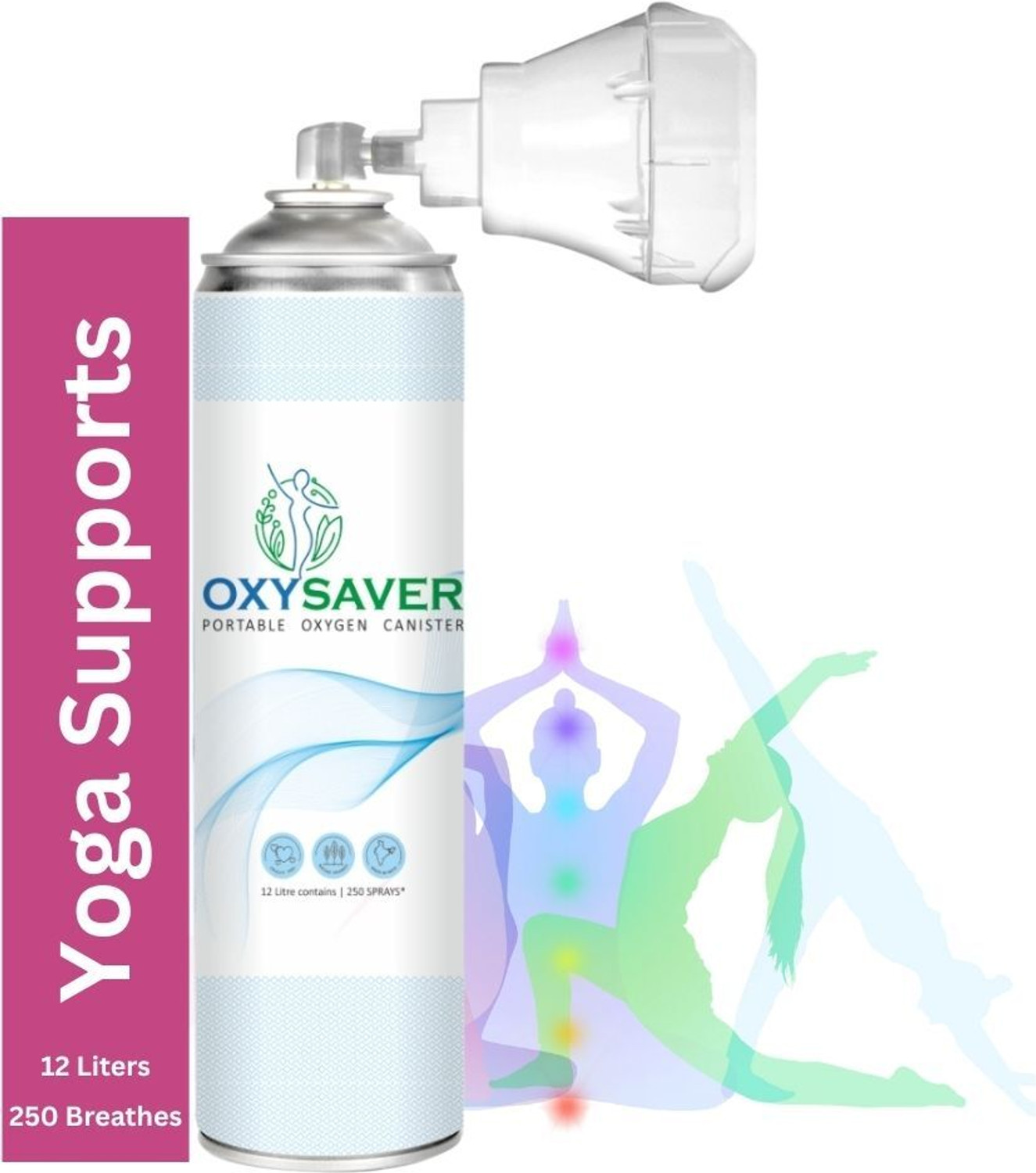 Image of Oxysaver Portable Oxygen Can | 750 Puffs | Compact & Travel Friendly Portable Oxygen Can