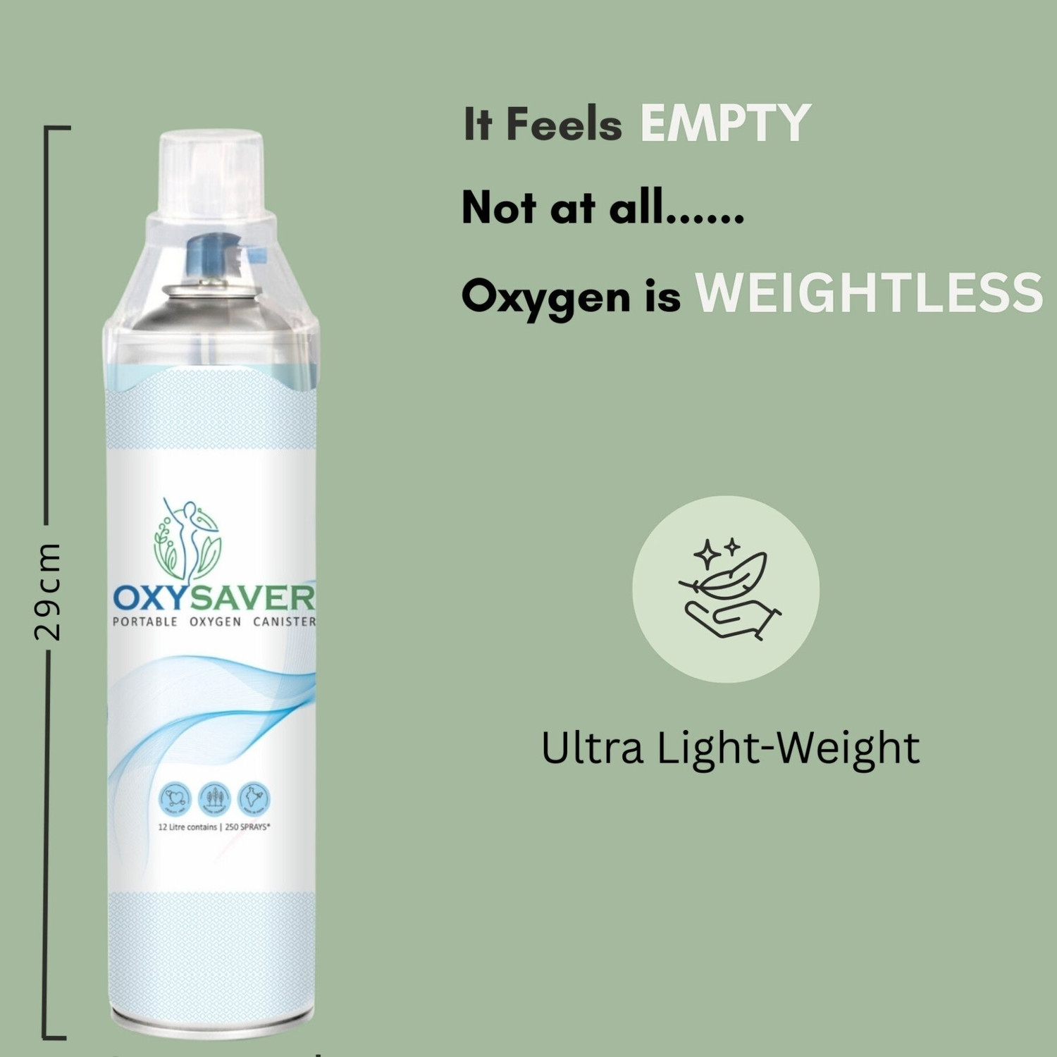 Image of Oxysaver Portable Oxygen Can | 750 Puffs | Compact & Travel Friendly Portable Oxygen Can