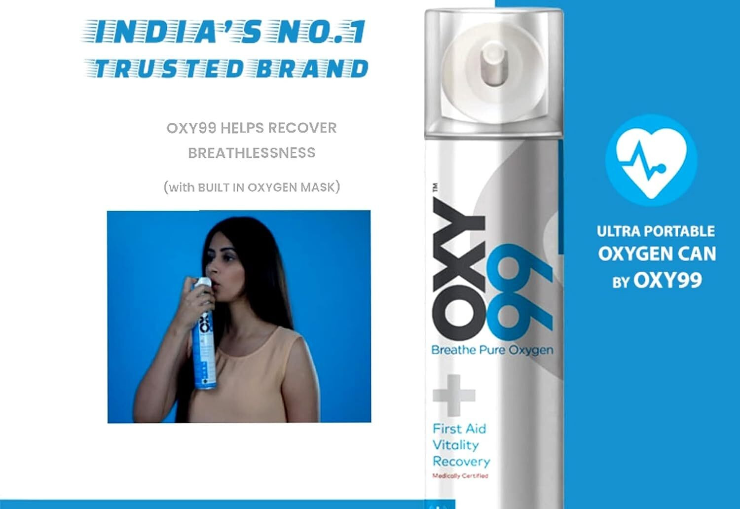 Image of OXY99 Natural Oxygen Portable Oxygen Canister 30L-P5 With Mask Portable Oxygen Can