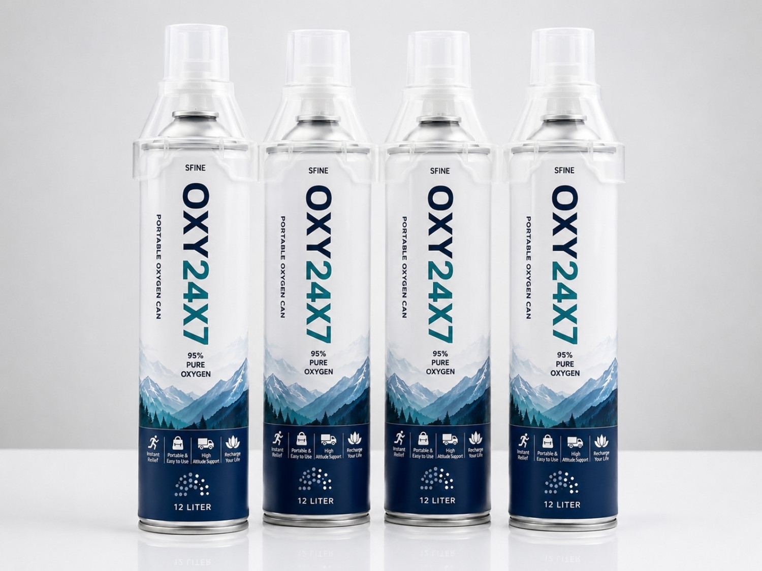 Image of OXY24X7 PACKOF04 Portable Oxygen Can