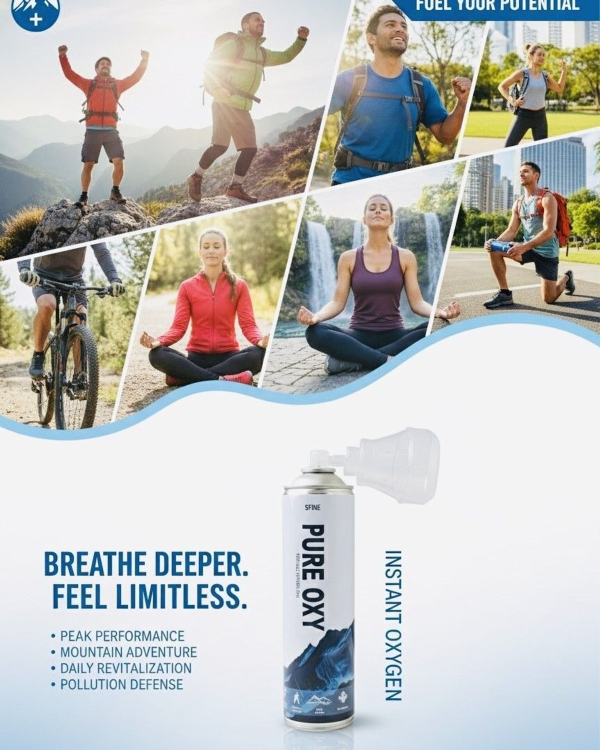 Image of Sfine PURE OXY Portable oxygen can instant relief pack of 2 Portable Oxygen Can