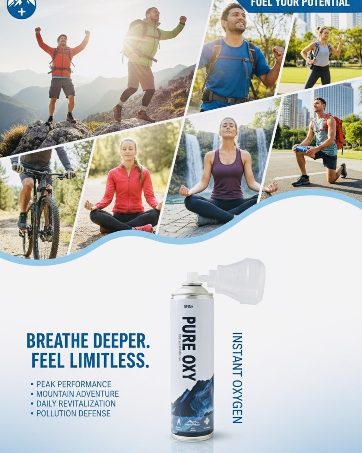 Image of Sfine PURE OXY Portable oxygen can for medical and travling 12 L can Portable Oxygen Can