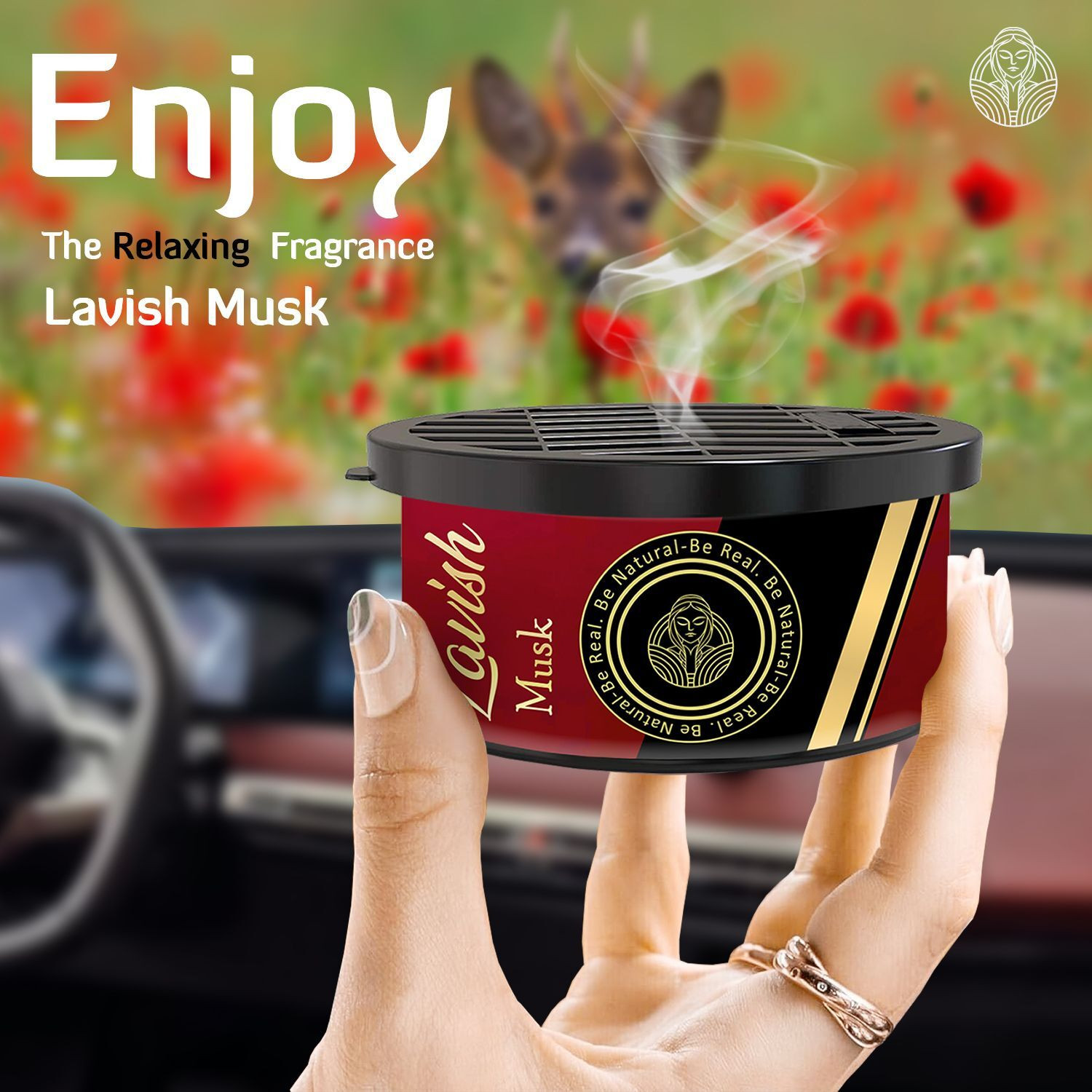 Image of The Old Natural Lavish Musk Car Freshener Diffuser Lavish Musk Camphor Car Freshener | Camphor based Car Freshener Perfume for Car, Home, Office