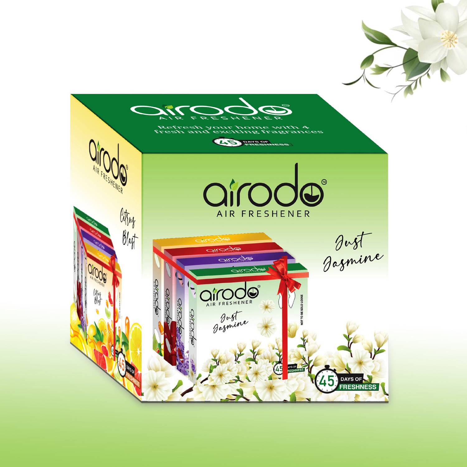AIRODO Magic Rose, Citrus Blosy, Just Jasmine, Lovely Lavender Car Freshener Blocks Air Freshener Blocks For Car,Home,Offices,Long-Lasting Fragrance-24H Protection