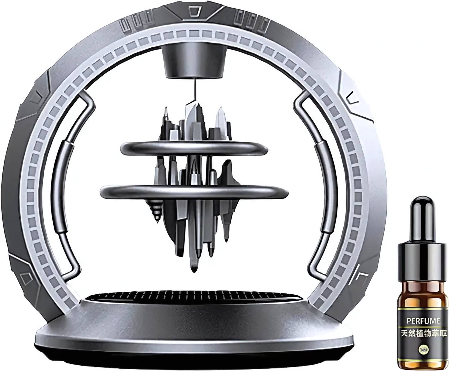 Budwill ® The City Of The Sky Silver Vehicle Fragrance Decoration Car Freshener Diffuser The City Of The Sky