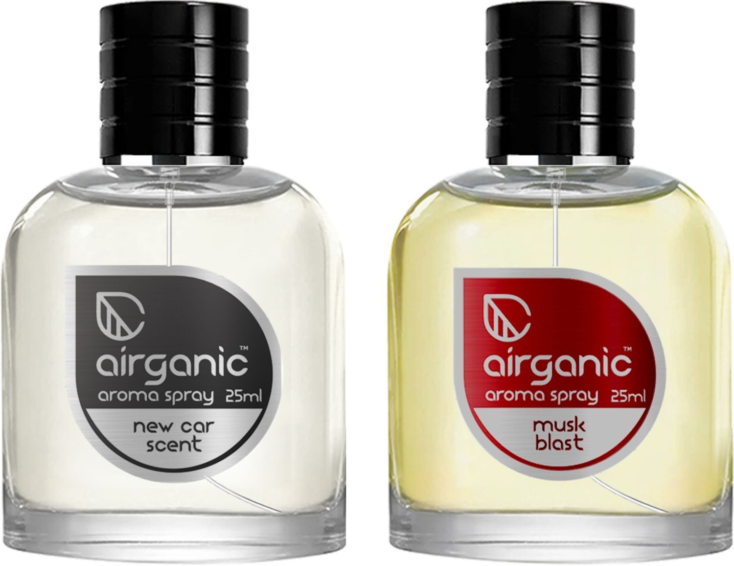 Image of Airganic Aroma Fine Spray Combo - New Car Scent & Musk Blast Fine Spray Car Freshener Spray Aroma Fine Spray Combo - New Car Scent & Musk Blast Fine Spray