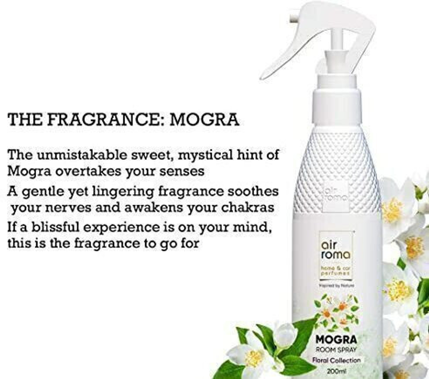 Image of Airroma Mogra Pack of 2 Spray Long-lasting Odour Eliminator for Home, Hotel Rooms, Toilet & Office Use