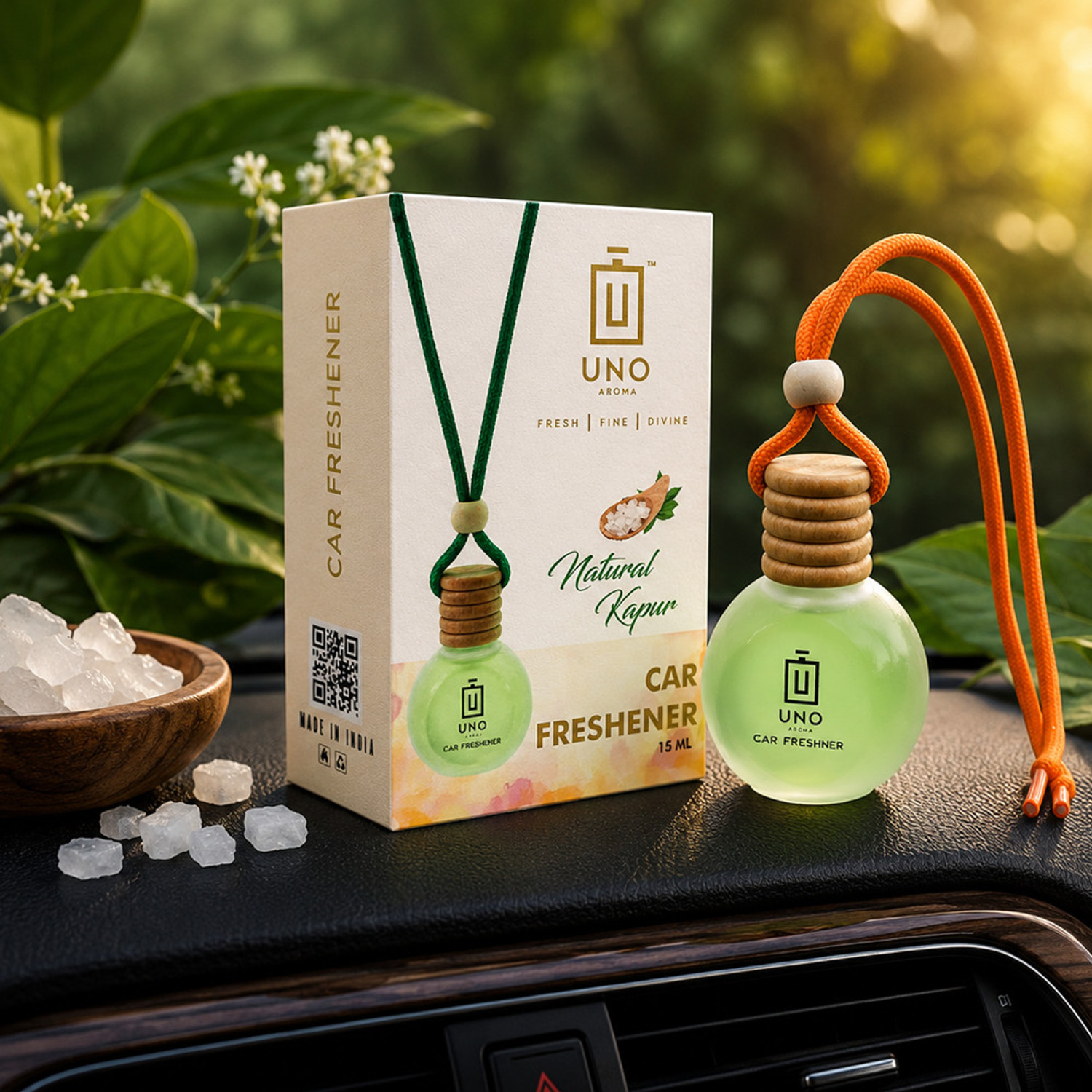 Image of UNO AROMA Kapoor Car Freshener Diffuser UNO Natural Kapoor