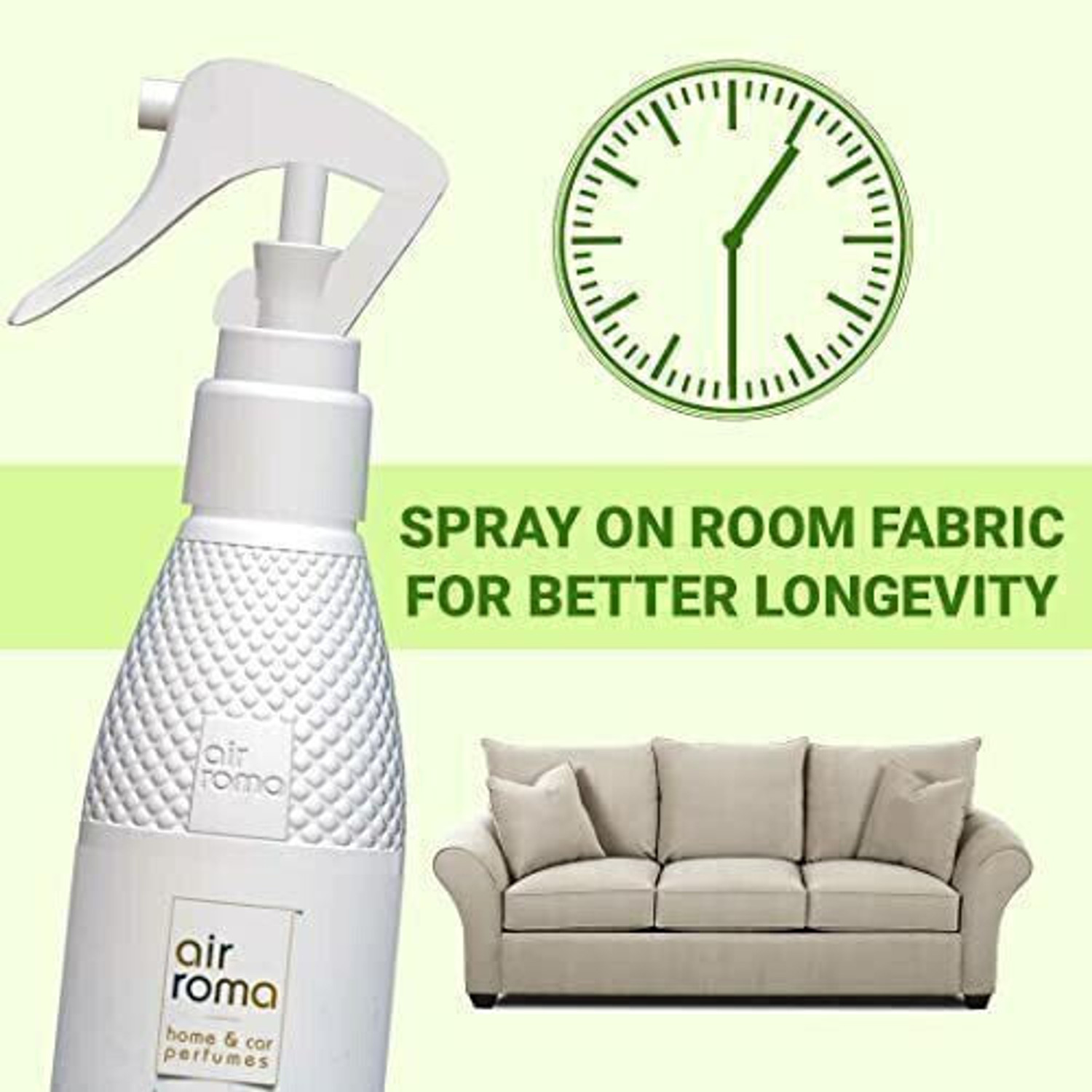 Image of Airroma Mogra Pack of 2 Spray Long-lasting Odour Eliminator for Home, Hotel Rooms, Toilet & Office Use