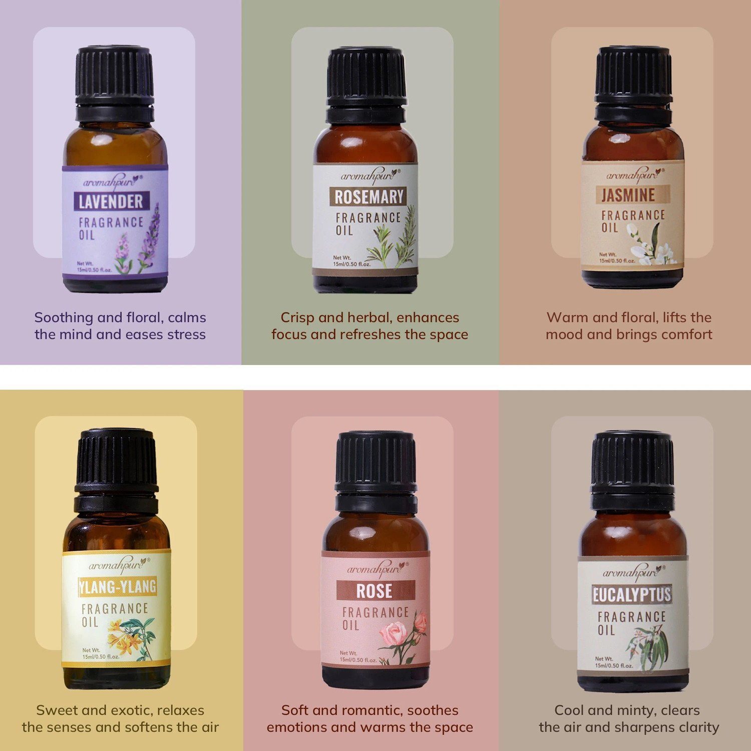 Image of Aromahpure Floral Series Aroma Oil for Home Fragrance | Helps in Meditation |Best for Aromatherapy |IFRA Certified