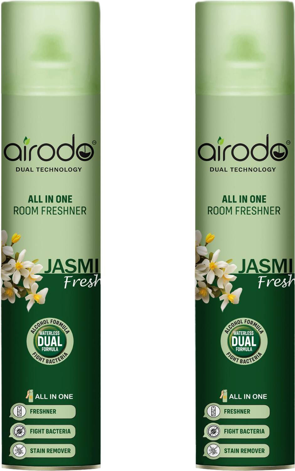 AIRODO Jasmine Fresh Room Air Freshener Spray | Long-Lasting |Home & Office| Pack of 2 Spray Jasmine