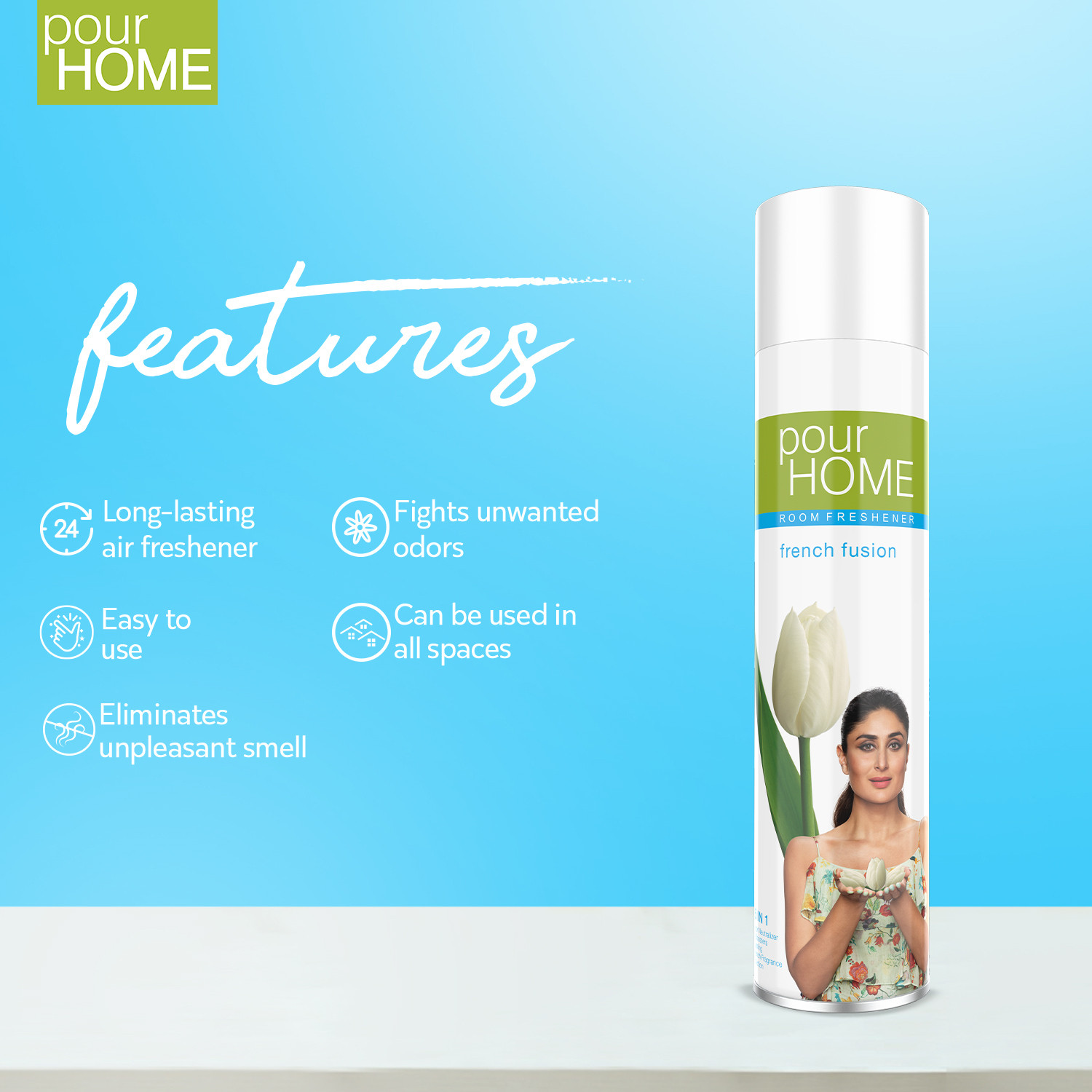Image of POUR HOME Room Freshener French Fusion 270 Ml (Pack of 2) Spray | Room Freshener | Fusion