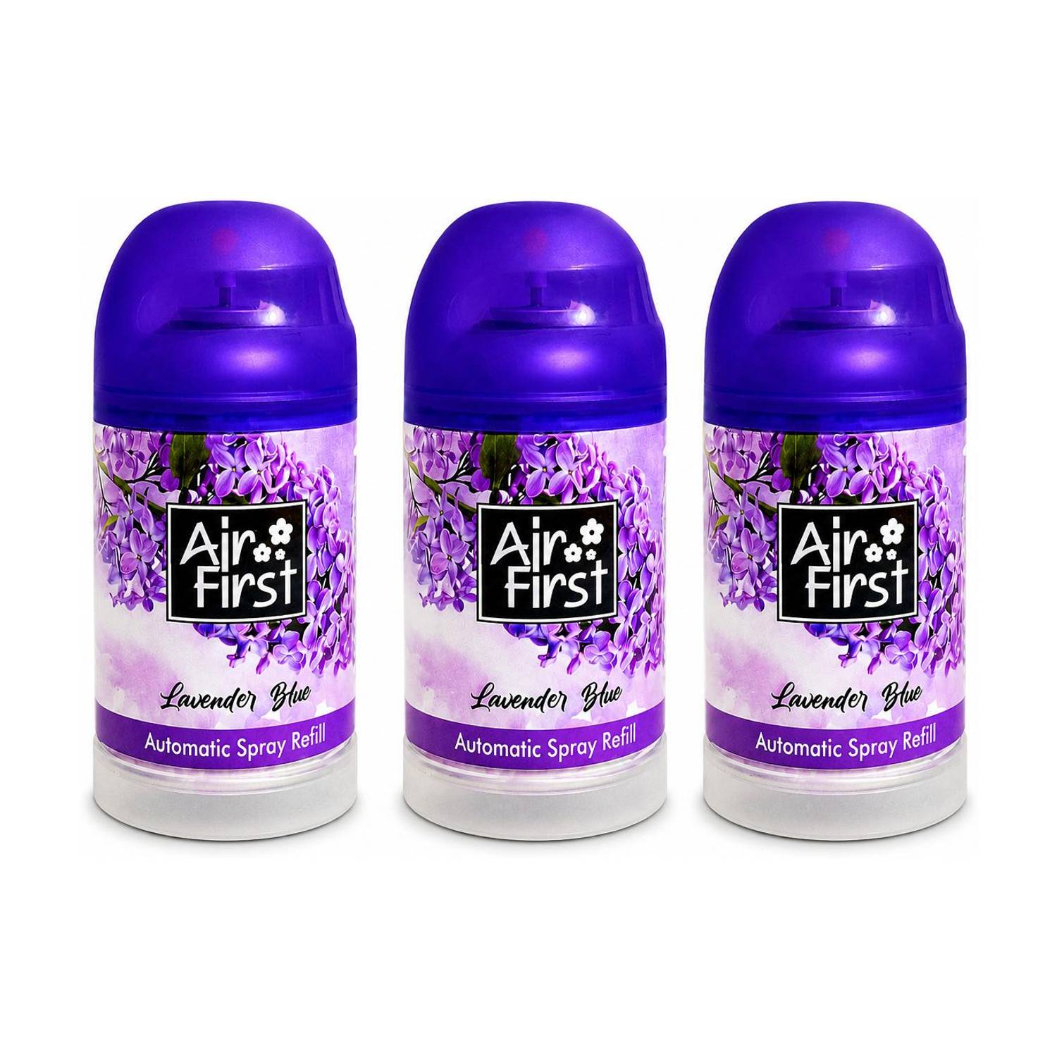 Air first LAVENDER BLUE REFILL COMBO PACK OF 3 PCS SUITABLE FOR ALL TYPES OF MACHINE Automatic Spray Freshmatic Automatic Spray Refill - 3 x 225 ml (PACK OF 3 PCS)