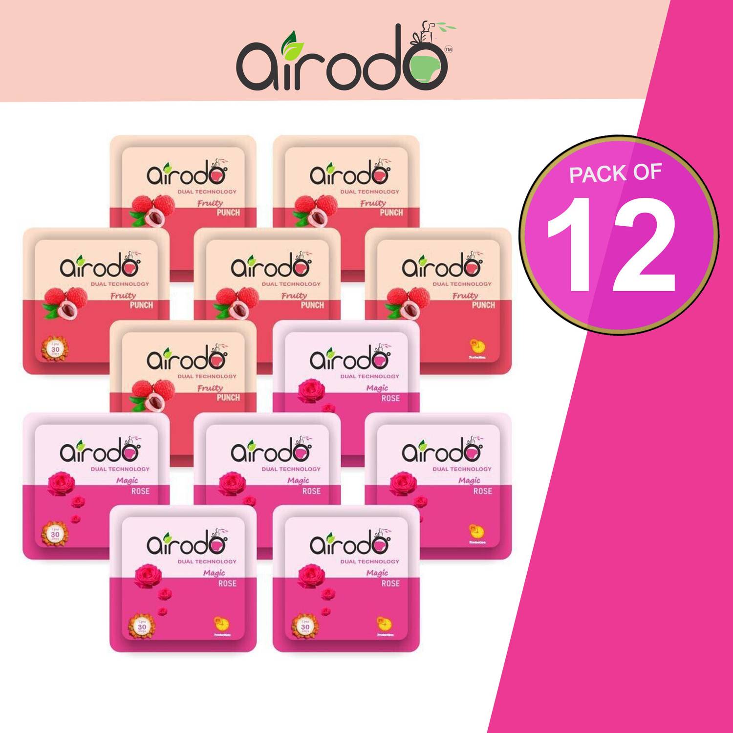 AIRODO Power Pocket Gel Assorted Mix Scents Air Freshener - Blocks Power Pocket Gel Air Freshener