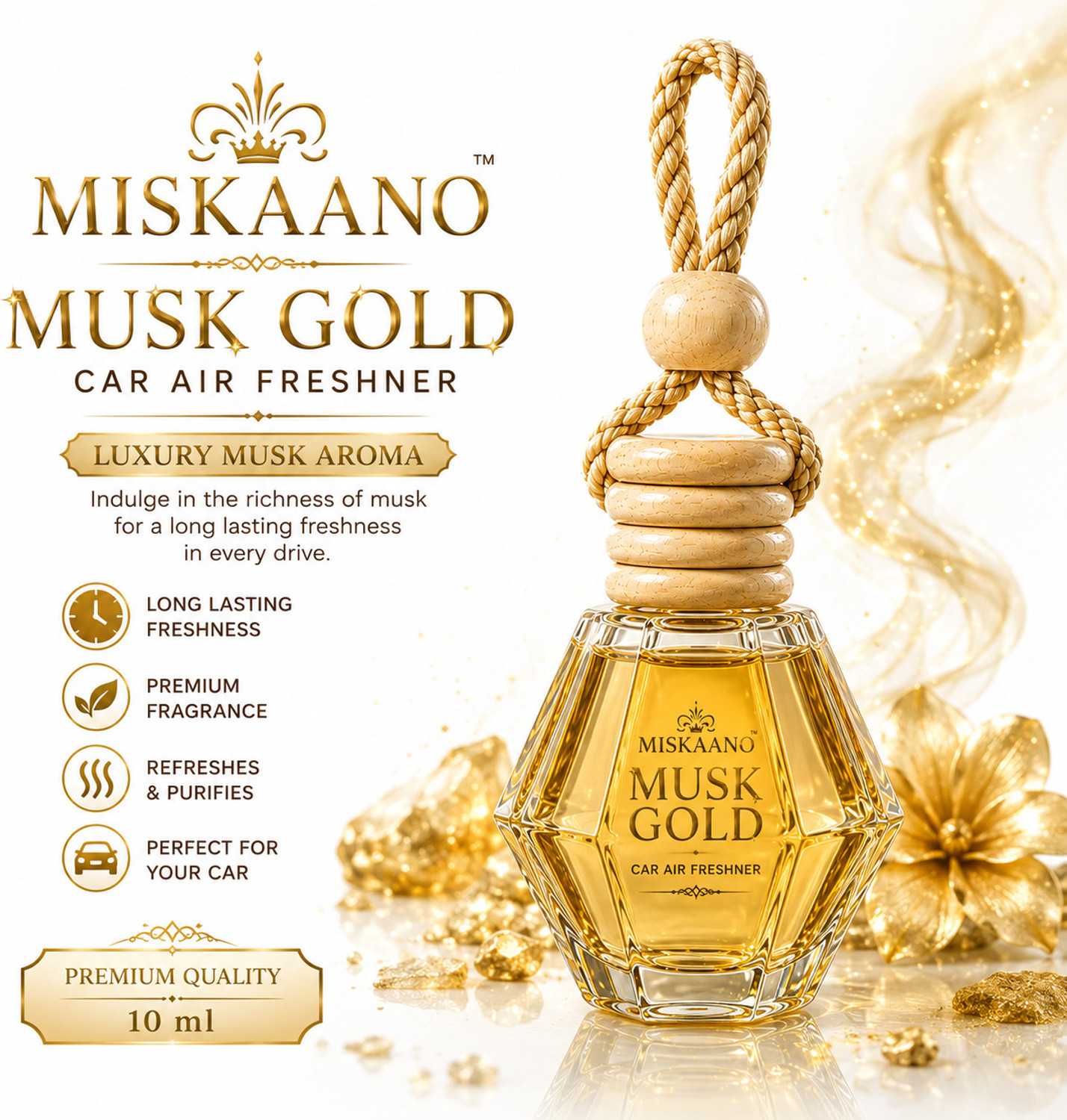 Image of Miskaano Musk Diffuser Car Air Freshner
