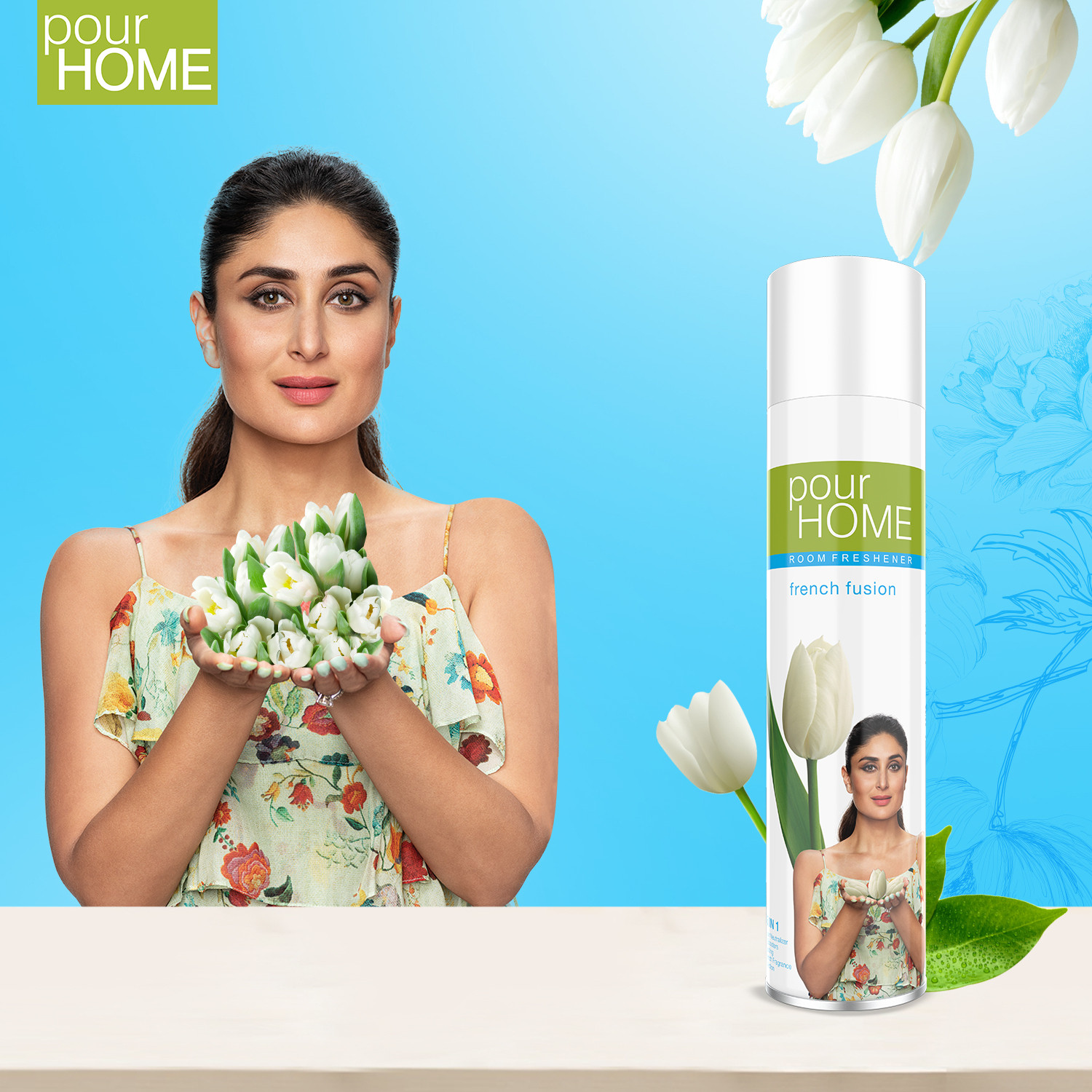 Image of POUR HOME Room Freshener French Fusion 270 Ml (Pack of 2) Spray | Room Freshener | Fusion