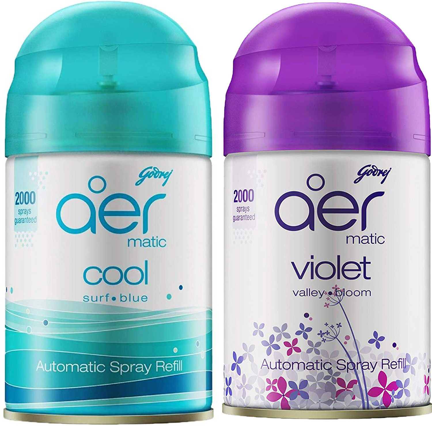 Image of Godrej Matic Room Freshener - Cool Surf Blue & Voilet Valley Bloom Automatic Spray For Home & Office